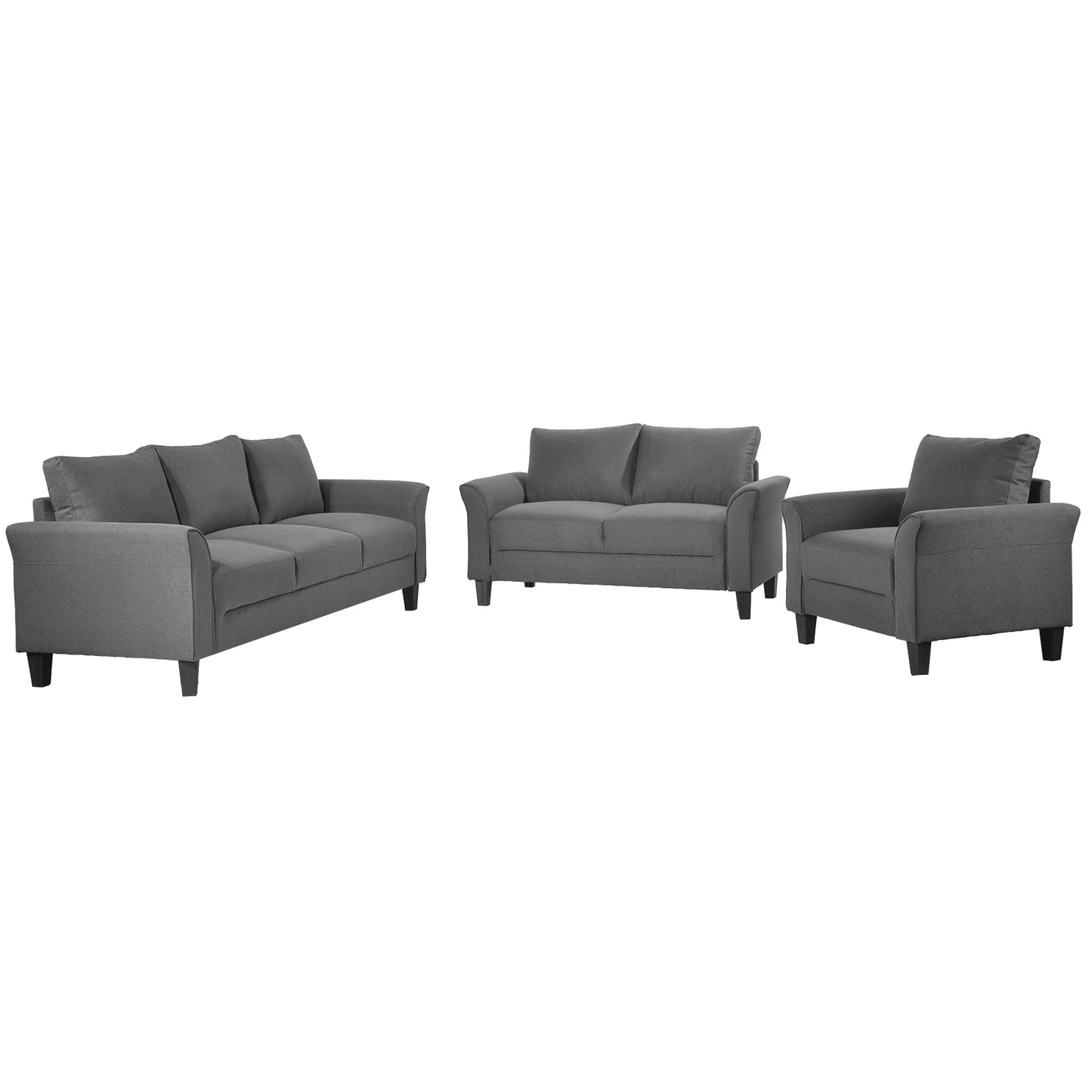 Melysen Polyester-blend 3 Pieces Sofa Set