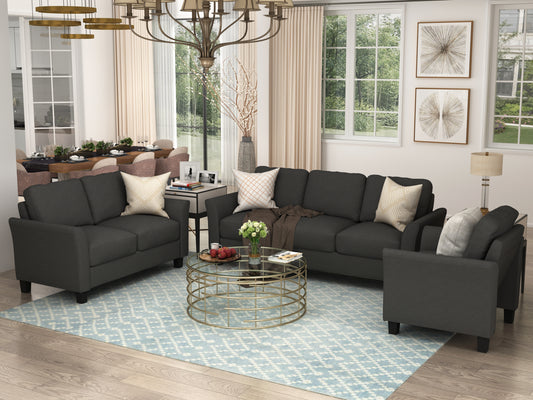 Melysen Polyester-blend 3 Pieces Sofa Set