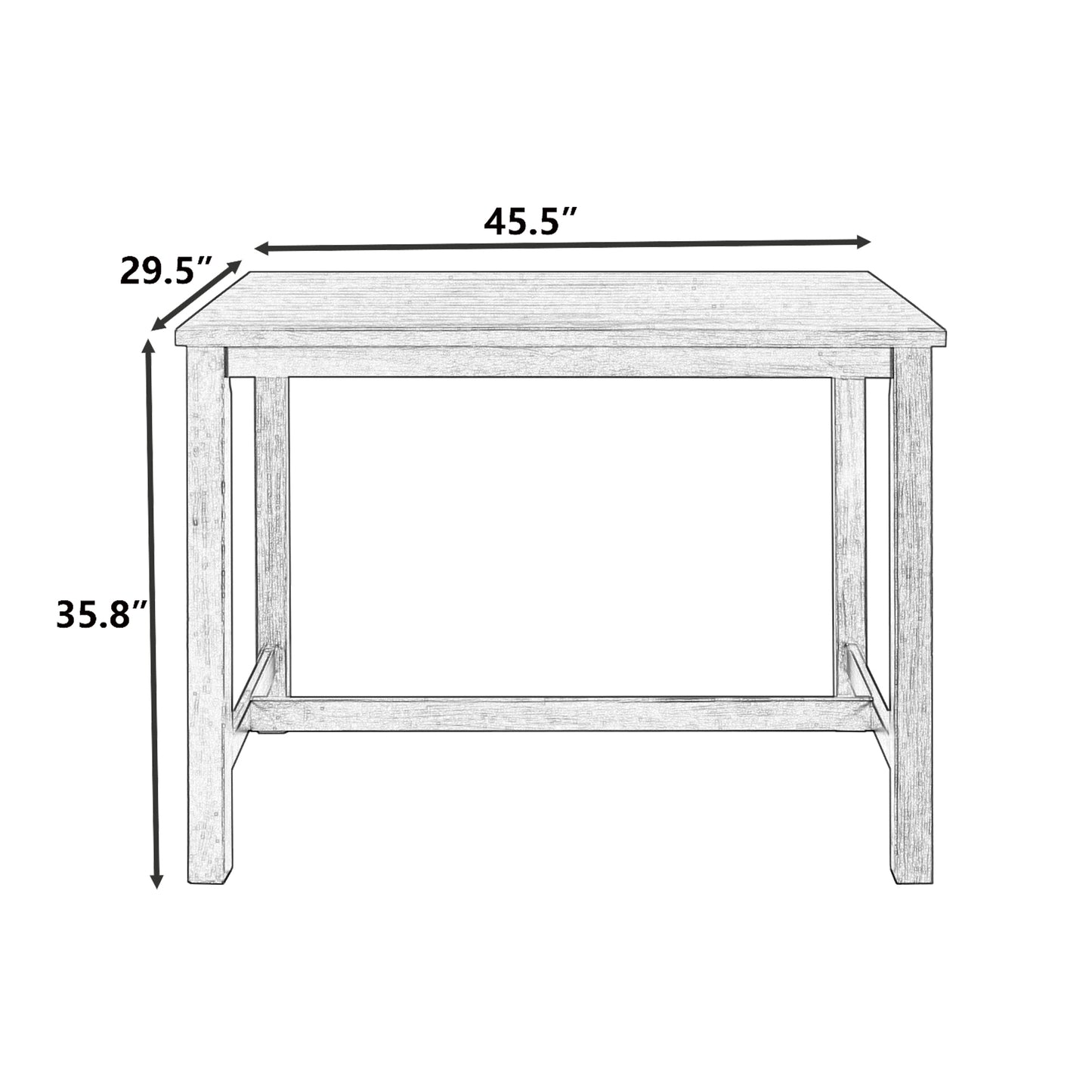 Melysen Rustic Wooden Counter Height Dining Table for Small Places, Espresso