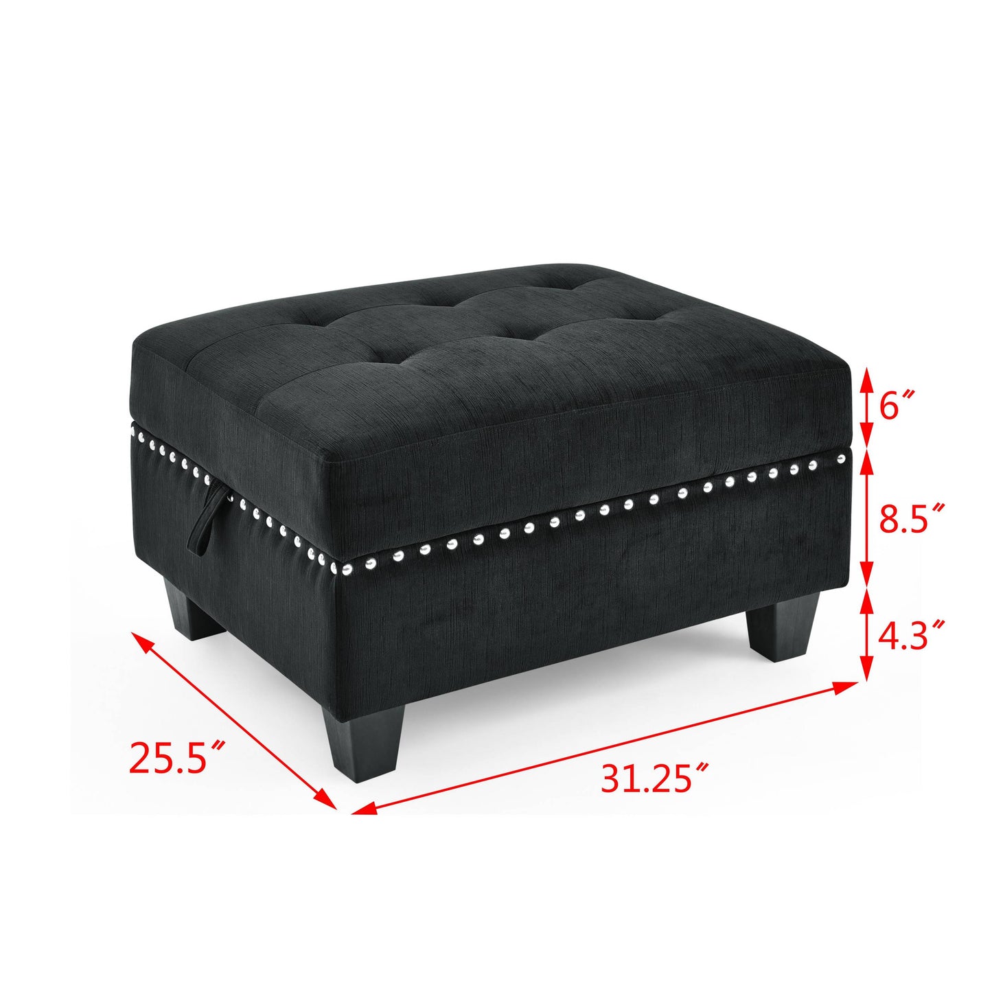 Melysen Modular Sectional Sofa,DIY Combination Sofa,Velvet,Black