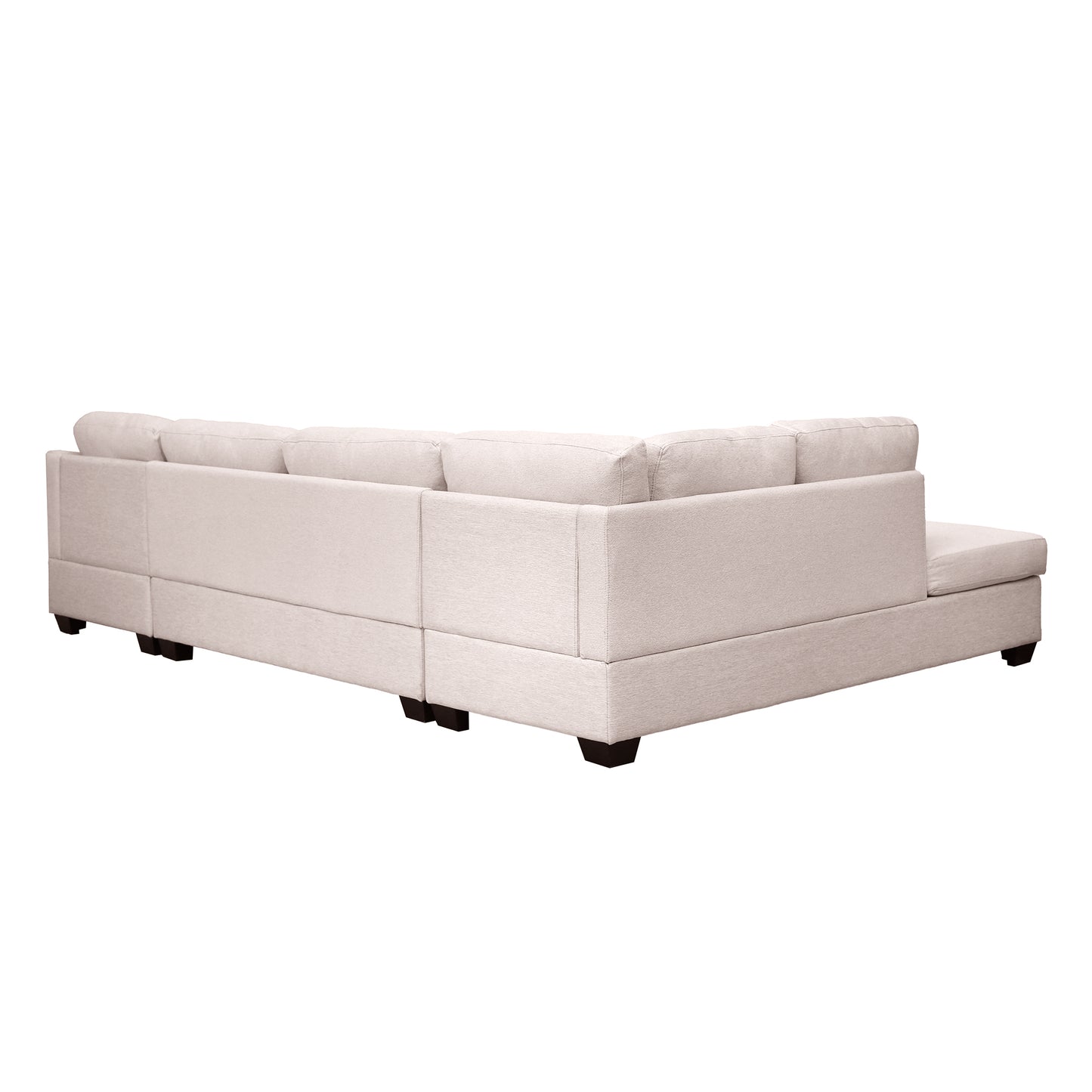 Melysen Modern Large  U-Shape Sectional Sofa, Double Extra Wide Chaise Lounge Couch,  Beige