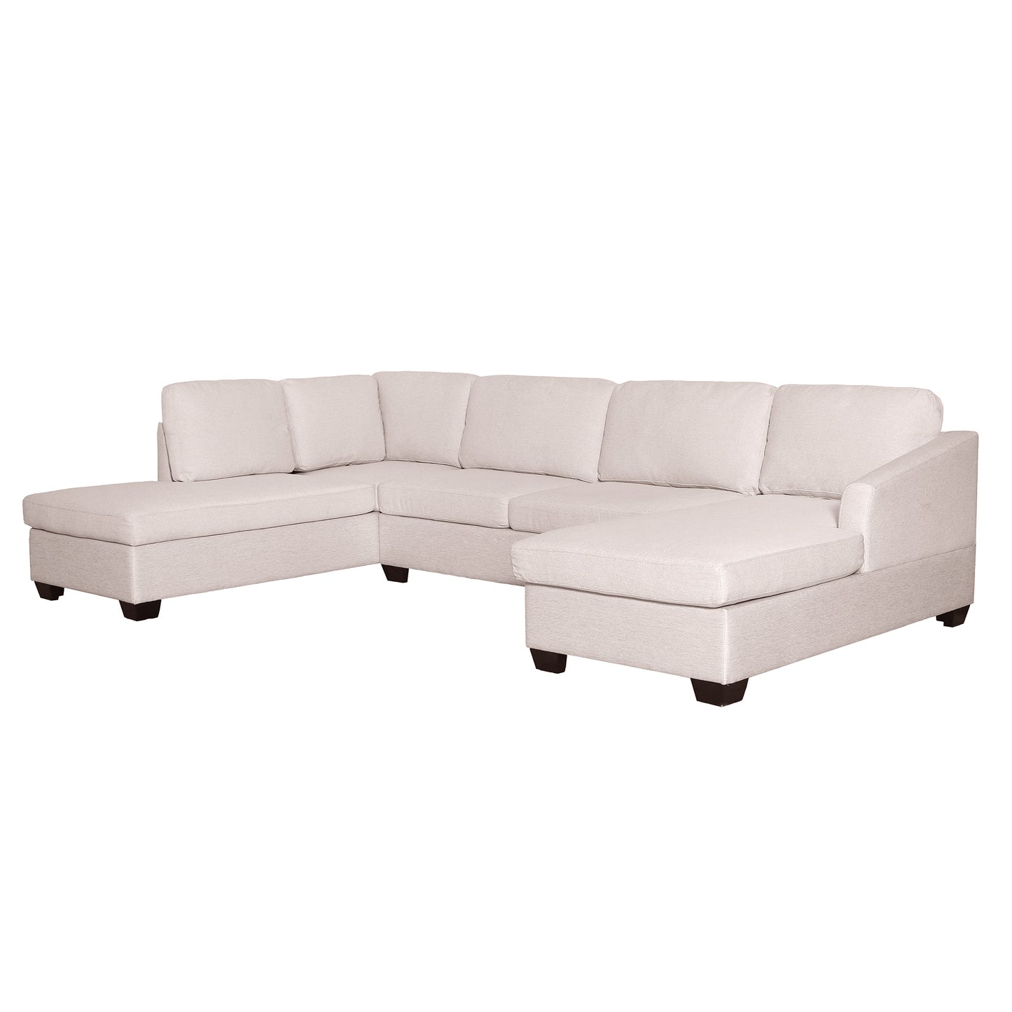 Melysen Modern Large  U-Shape Sectional Sofa, Double Extra Wide Chaise Lounge Couch,  Beige