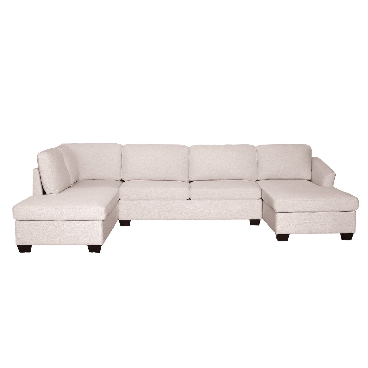 Melysen Modern Large  U-Shape Sectional Sofa, Double Extra Wide Chaise Lounge Couch,  Beige