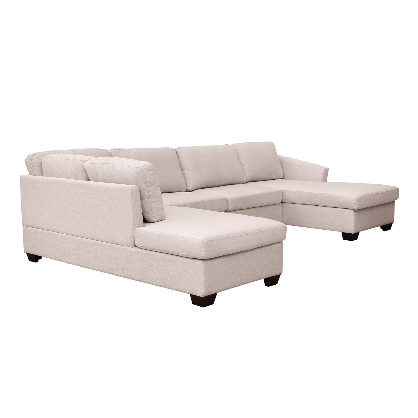 Melysen Modern Large  U-Shape Sectional Sofa, Double Extra Wide Chaise Lounge Couch,  Beige