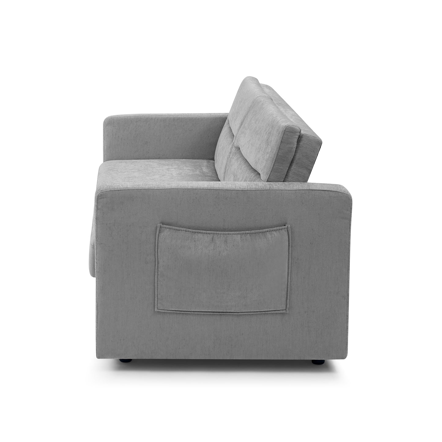 Melysen Loveseats Sofa Bed with Pull-out Bed, Adjsutable Back and Two Arm Pocket