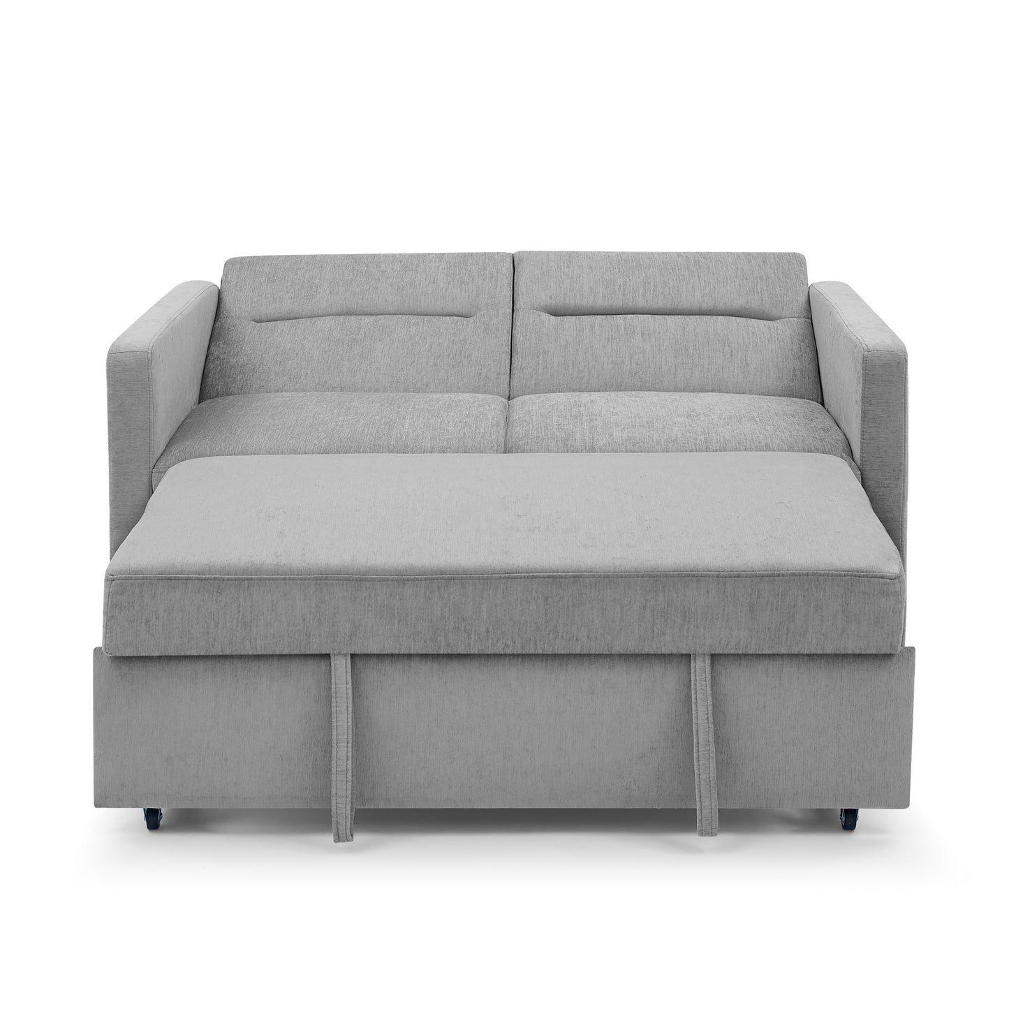 Melysen Loveseats Sofa Bed with Pull-out Bed, Adjsutable Back and Two Arm Pocket