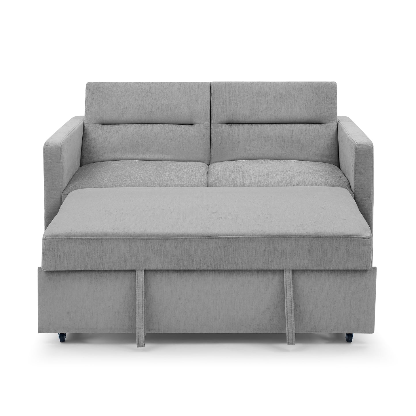 Melysen Loveseats Sofa Bed with Pull-out Bed, Adjsutable Back and Two Arm Pocket