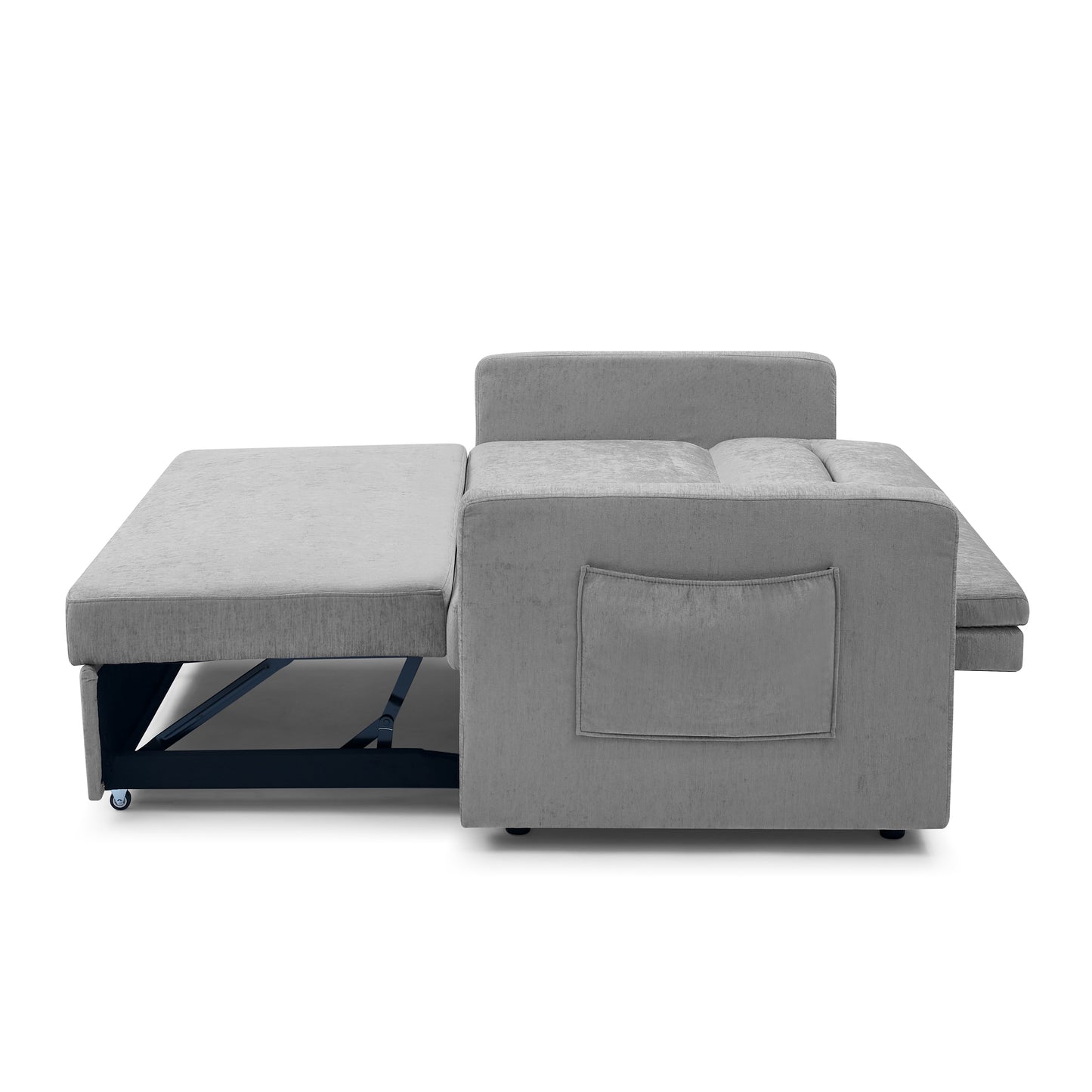 Melysen Loveseats Sofa Bed with Pull-out Bed, Adjsutable Back and Two Arm Pocket