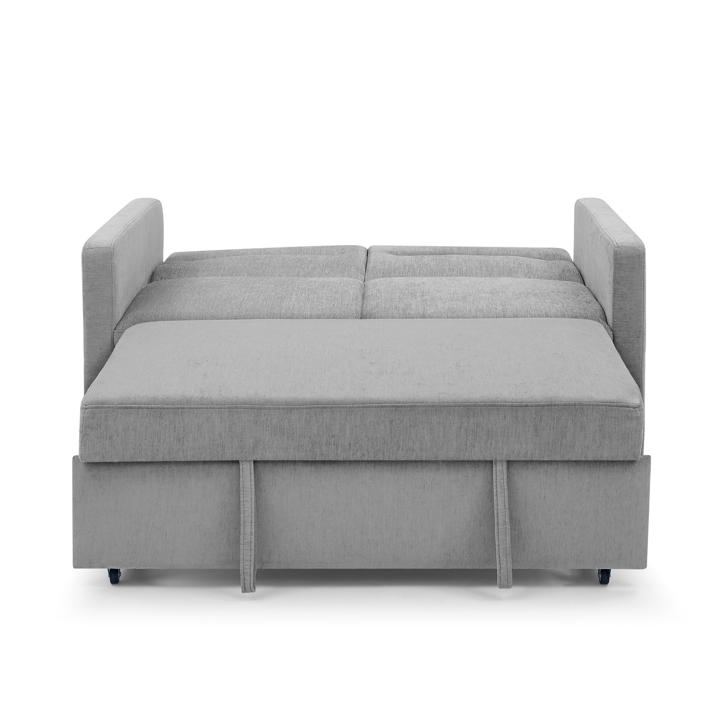 Melysen Loveseats Sofa Bed with Pull-out Bed, Adjsutable Back and Two Arm Pocket