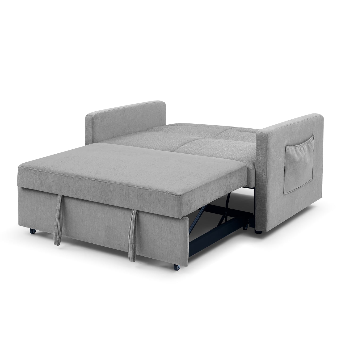 Melysen Loveseats Sofa Bed with Pull-out Bed, Adjsutable Back and Two Arm Pocket