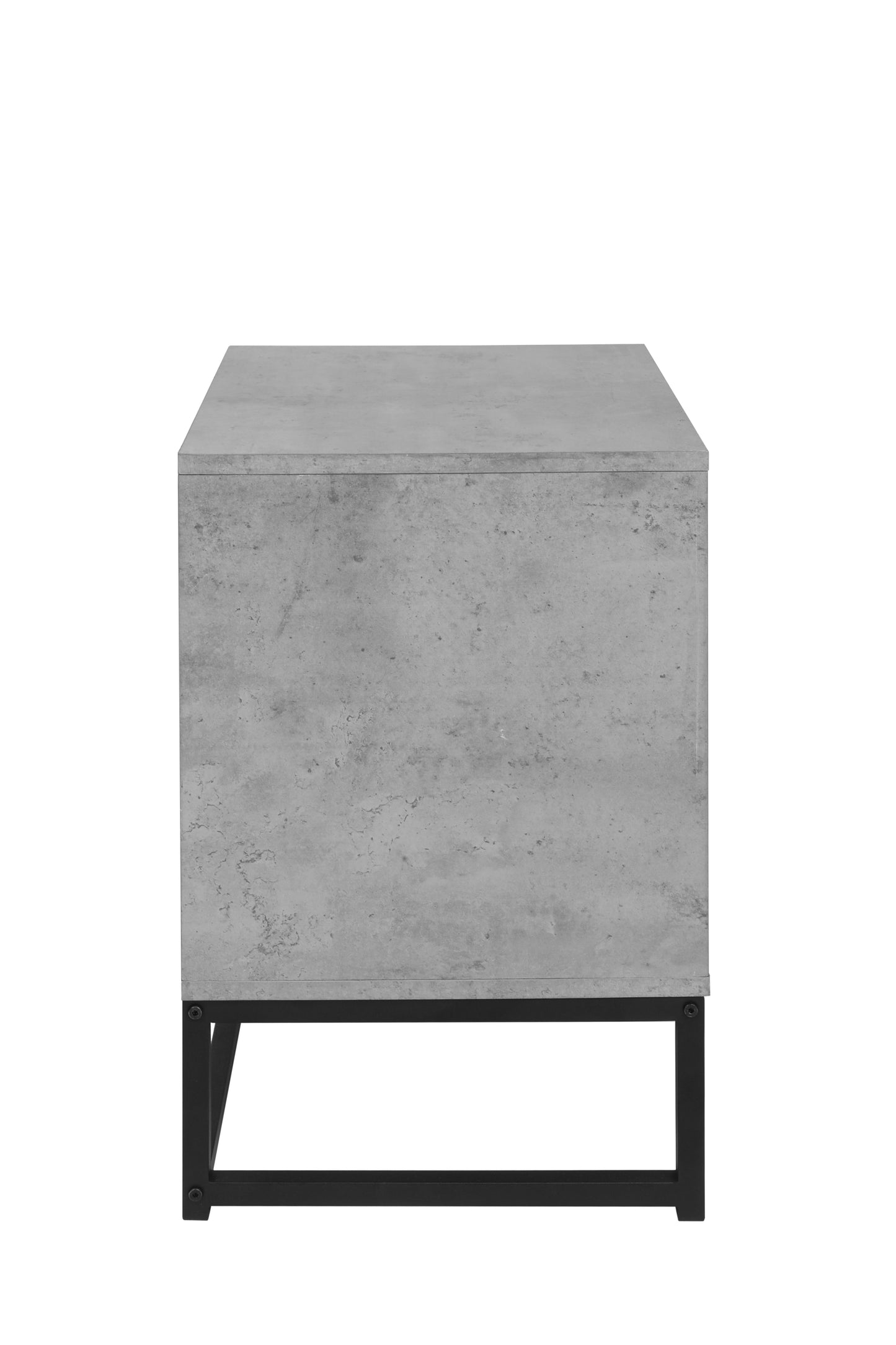 Melysen 2 Drawer Nightstand,geometric elements,cement grey,for bedroom, living room and study,Cement Grey