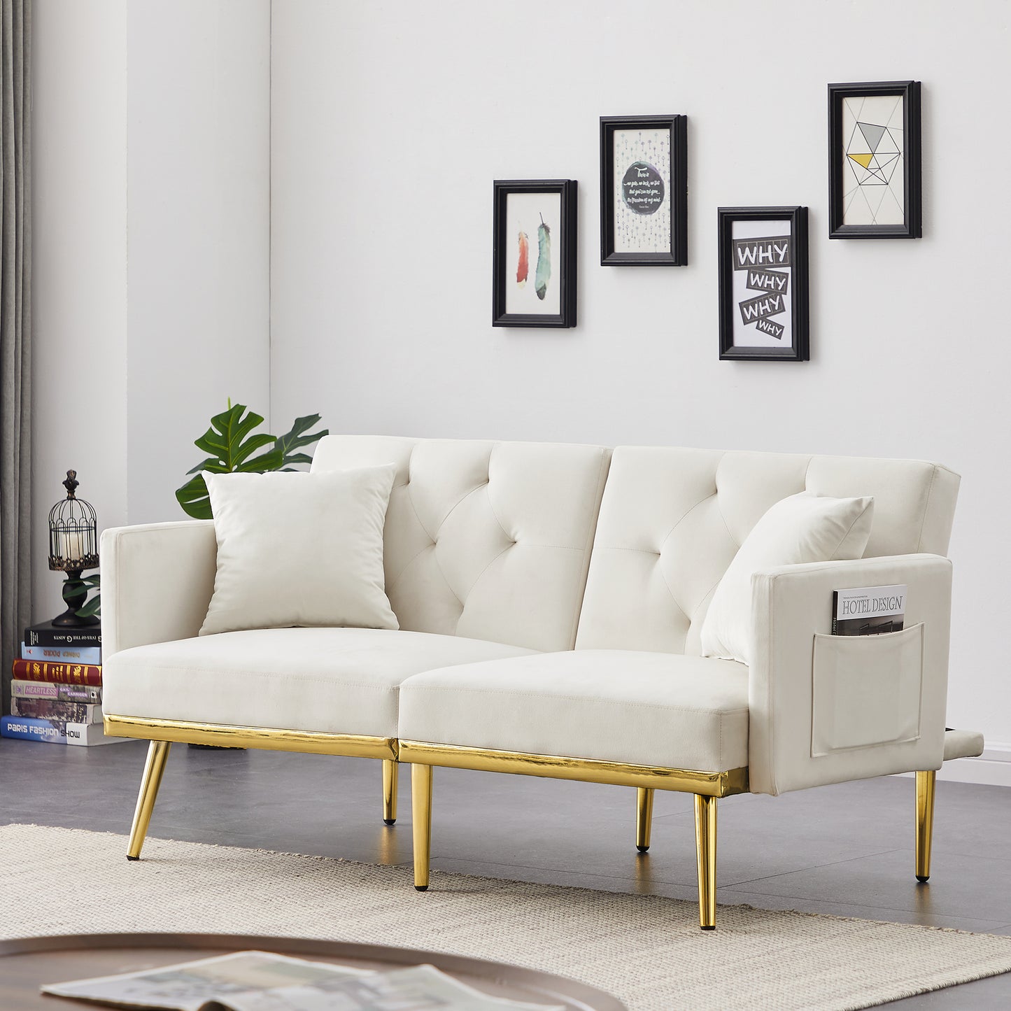 Melysen Velvet Sofa Bed