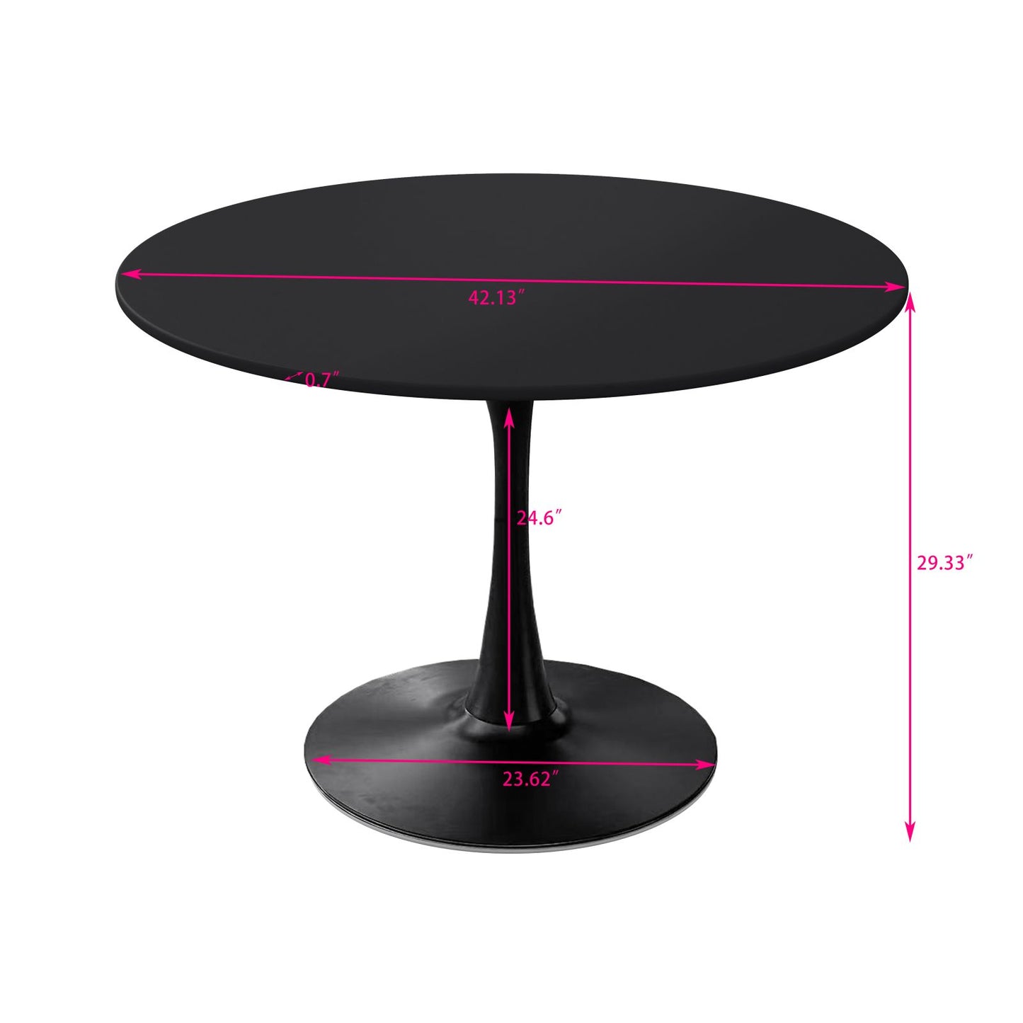 Melysen 42.12"Modern Round Dining Table with Round MDF Table Top,Metal Base Dining Table, End Table Leisure Coffee Table