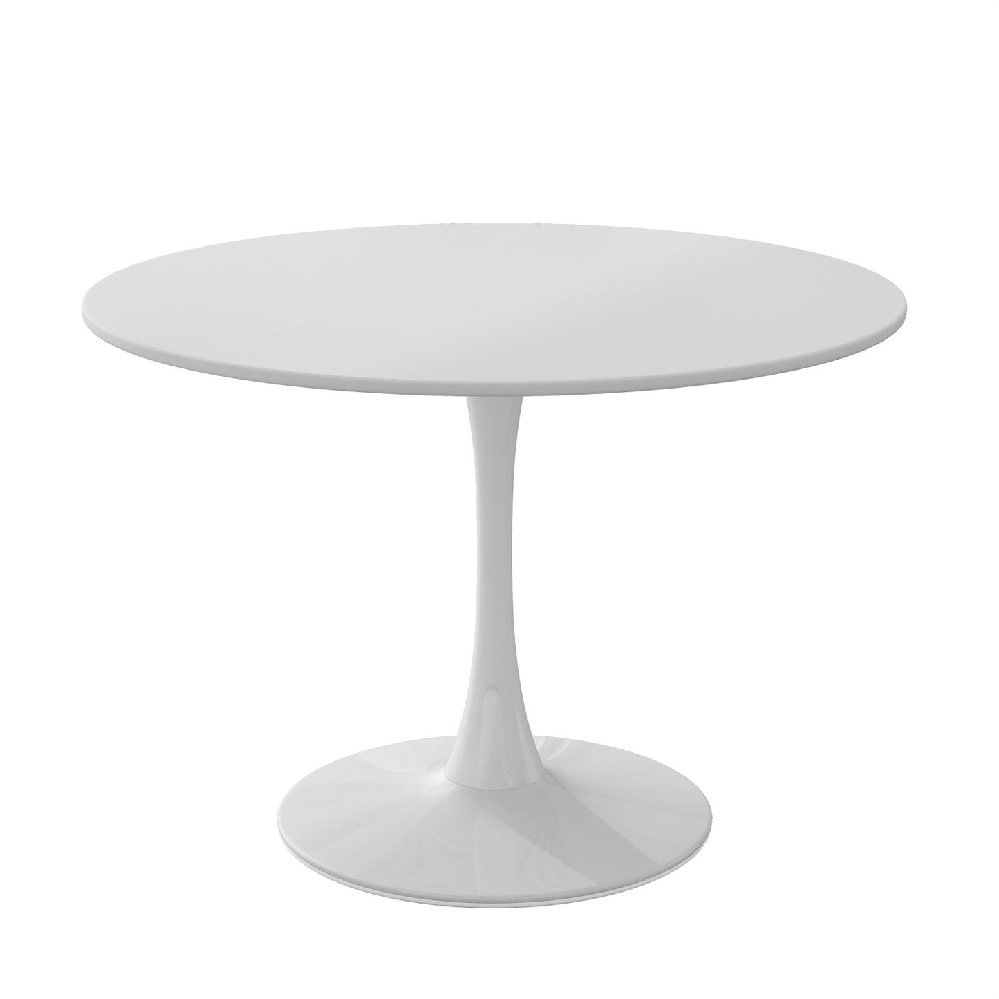 Melysen 42"Modern Round Dining Table with Round MDF Table Top,Metal Base Dining Table, End Table Leisure Coffee Table Tulip Round Table