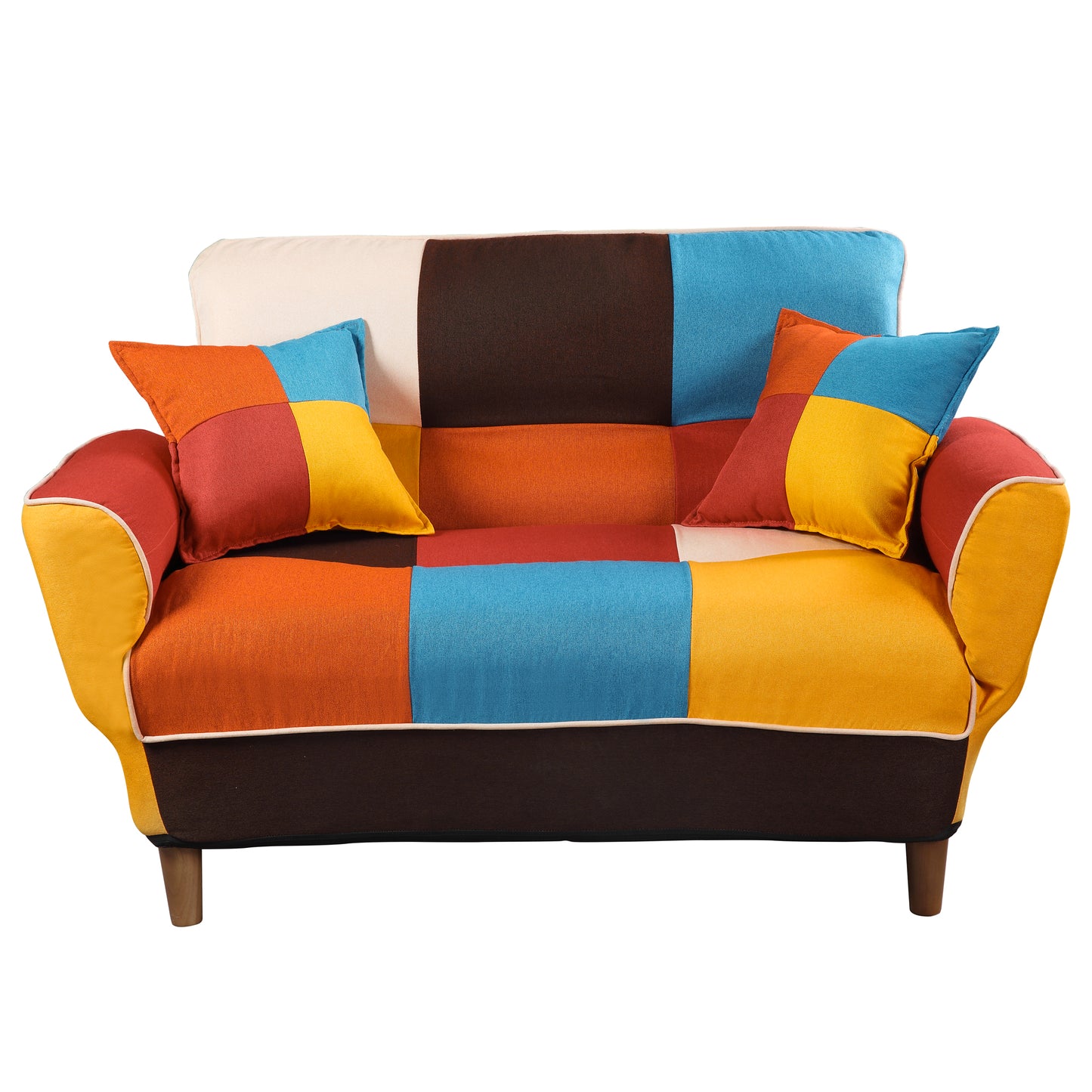 Melysen Small Space Colorful Sleeper Sofa, Solid Wood Legs