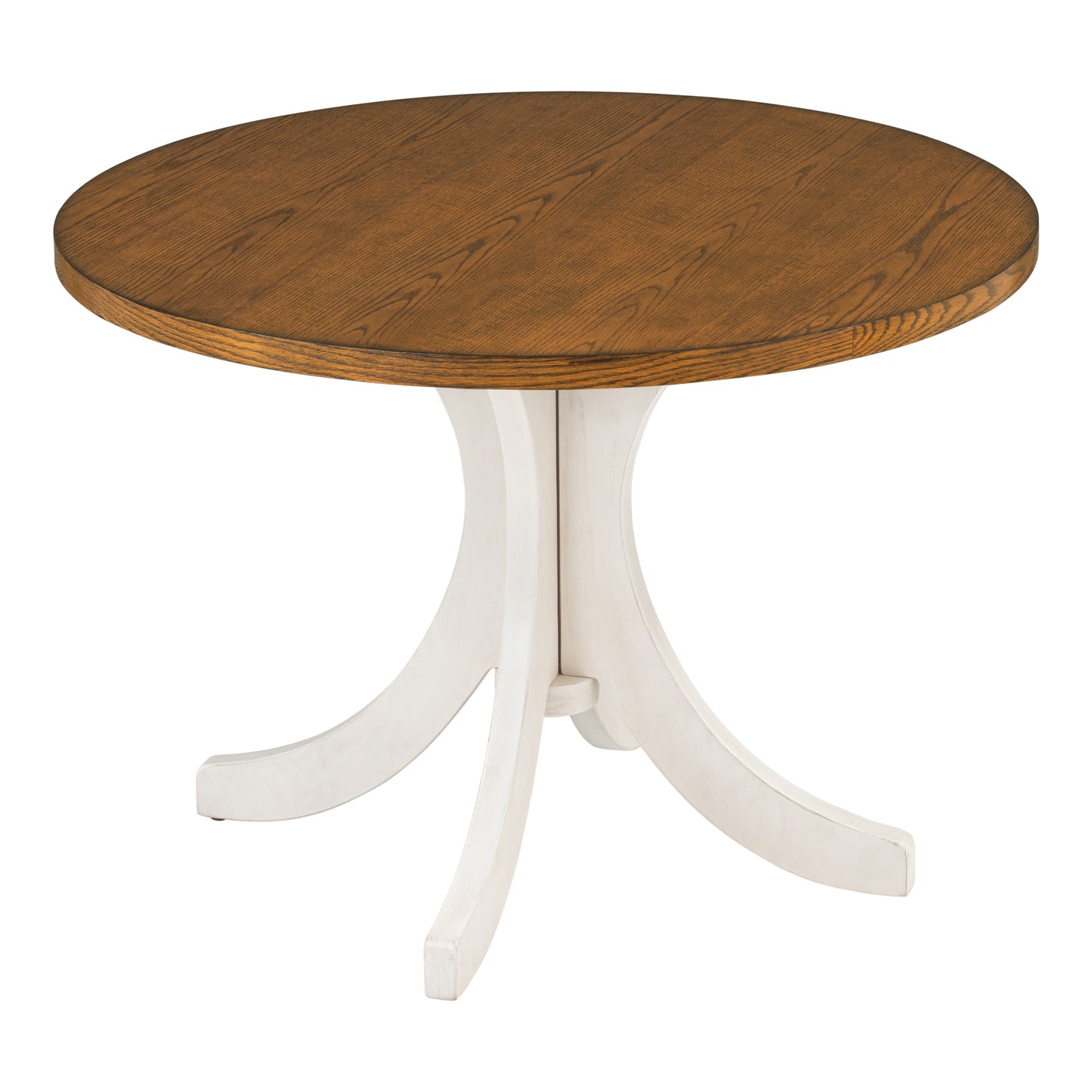 Melysen Mid-Century Solid WoodRound Dining Table for Small Places, Walnut Table