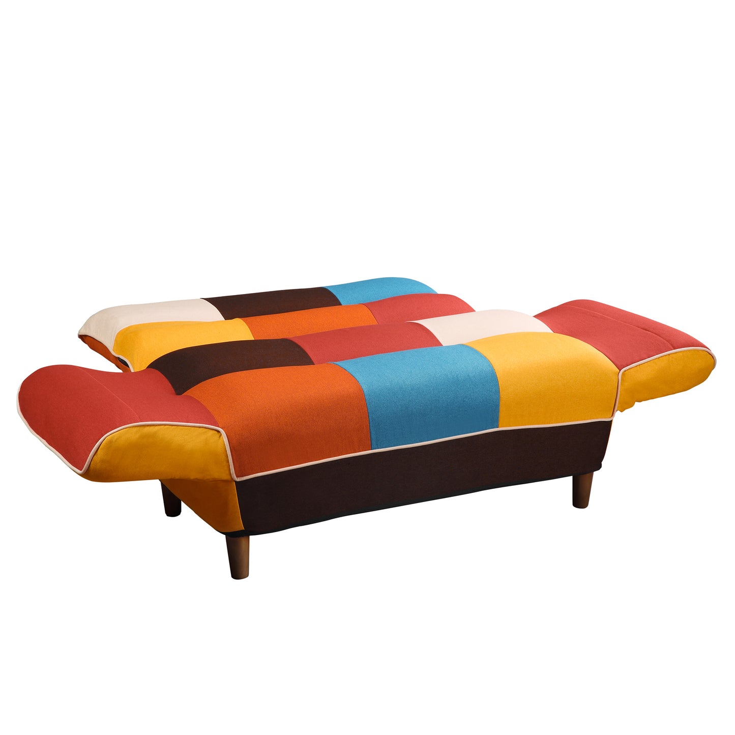 Melysen Small Space Colorful Sleeper Sofa, Solid Wood Legs