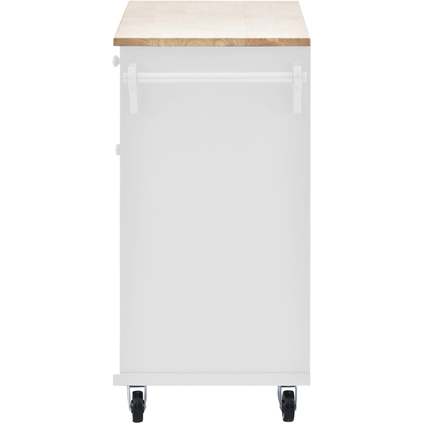 Melysen Kitchen Island Cart with Storage Cabinet and Two Locking Wheels,Solid wood desktop,Microwave cabinet,Floor Standing Buffet Server Sideboard for Kitchen Room,Dining Room,, Bathroom(White)