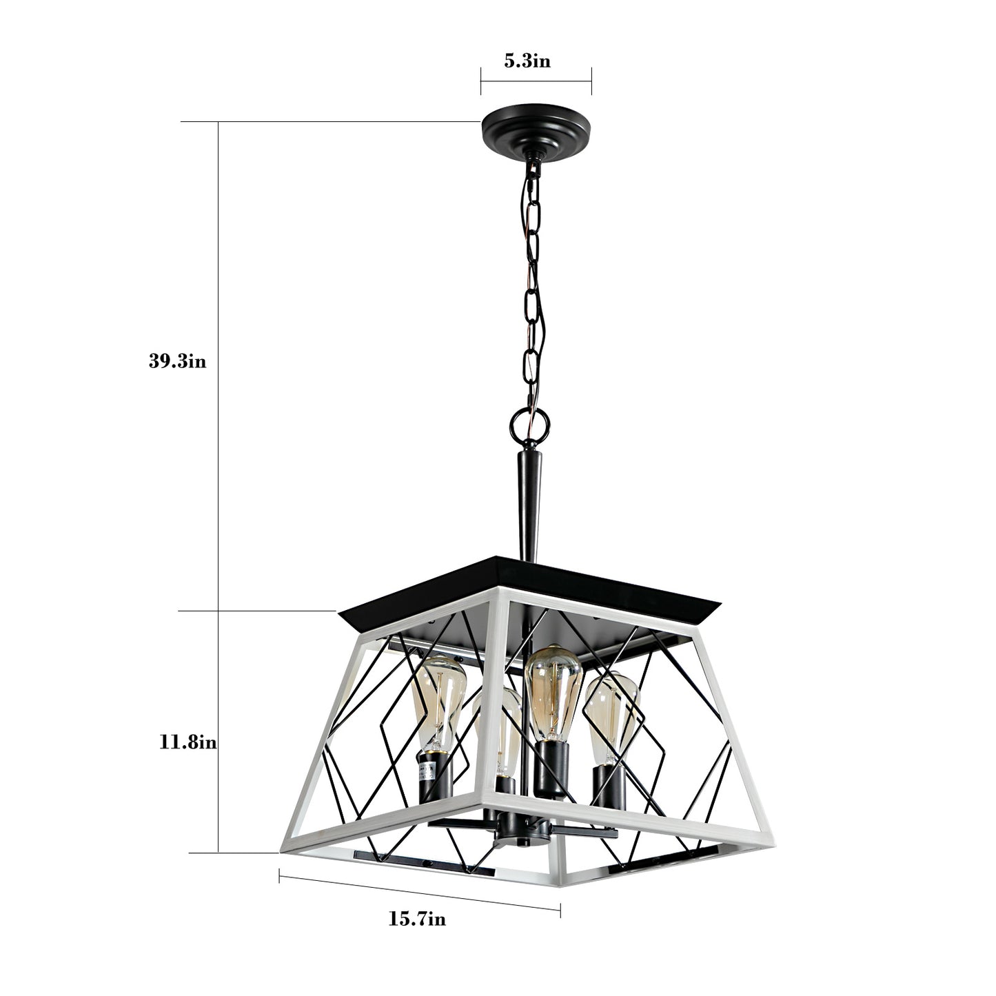 4-Light Farmhouse Chandeliers For Dining Room,White(No Bulbs)