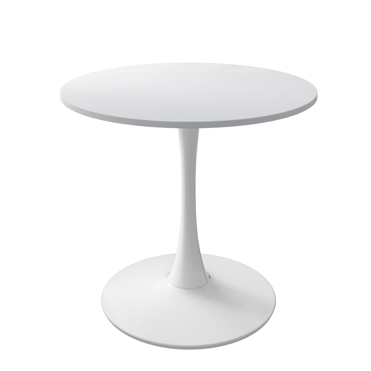 Melysen 32"Modern Round Dining Table with Round MDF Table Top,Metal Base Dining Table, End Table Leisure Coffee Table,White