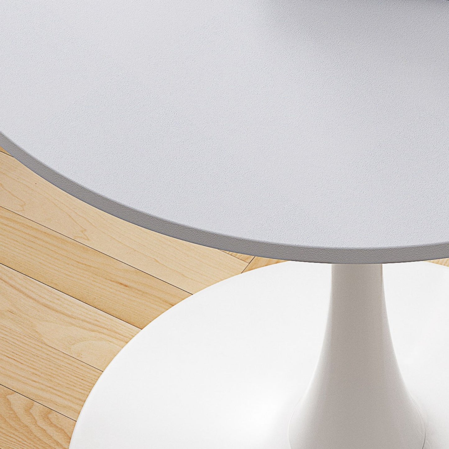 Melysen 32"Modern Round Dining Table with Round MDF Table Top,Metal Base Dining Table, End Table Leisure Coffee Table,White