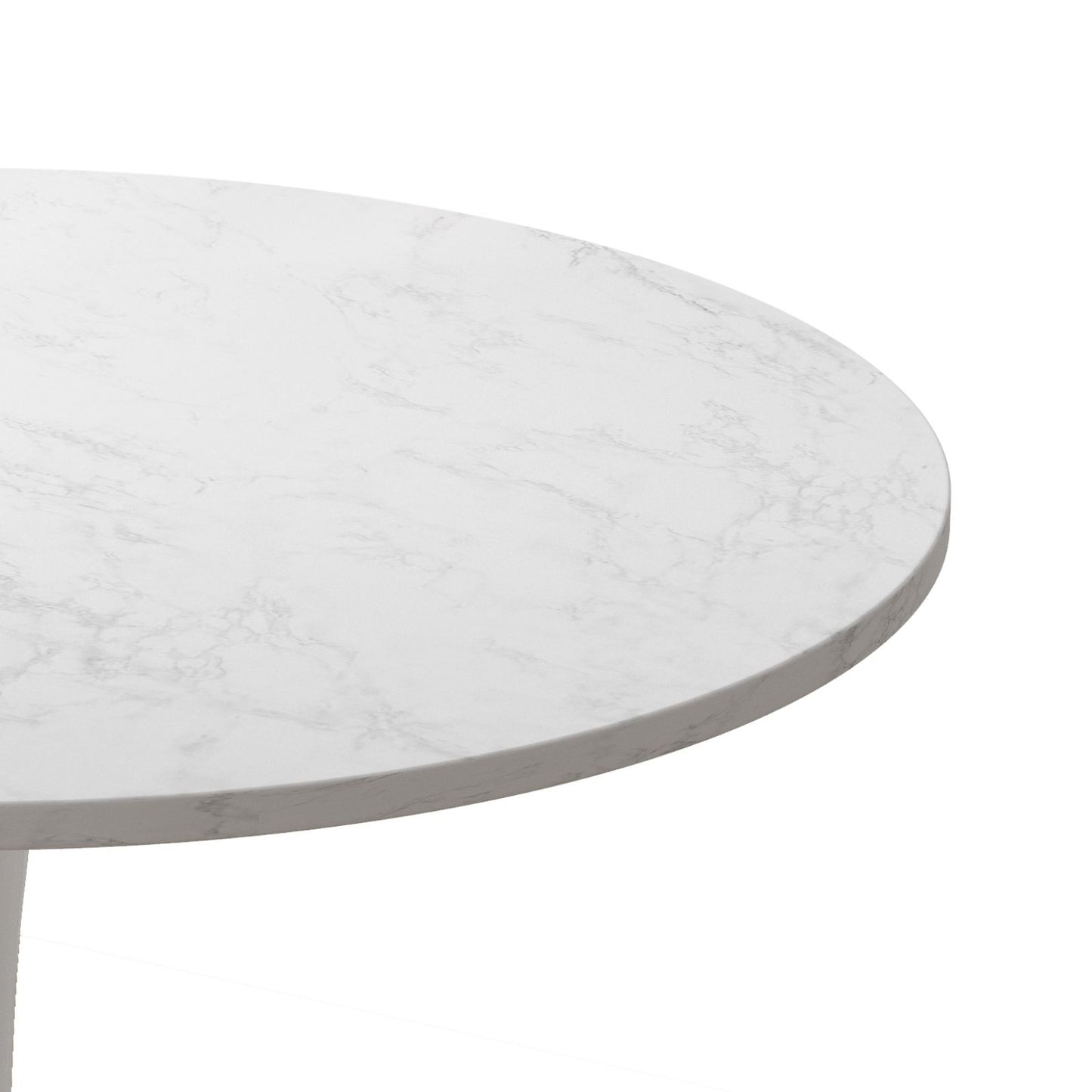 Melysen 32"Modern Round Dining Table with Printed White Marble Table Top,Metal Base Dining Table, End Table Leisure Coffee Table