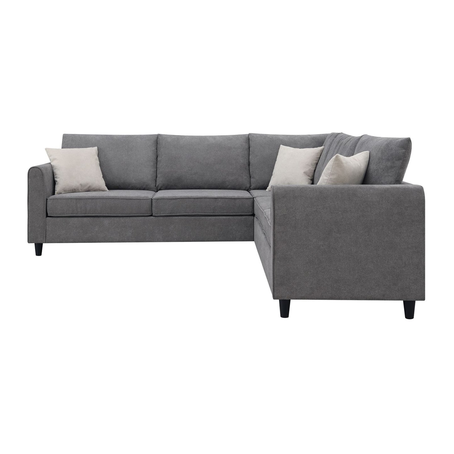 Melysen 91*91" Modern Upholstered Living Room Sectional Sofa, L Shape Furniture Couch with 3 Pillows