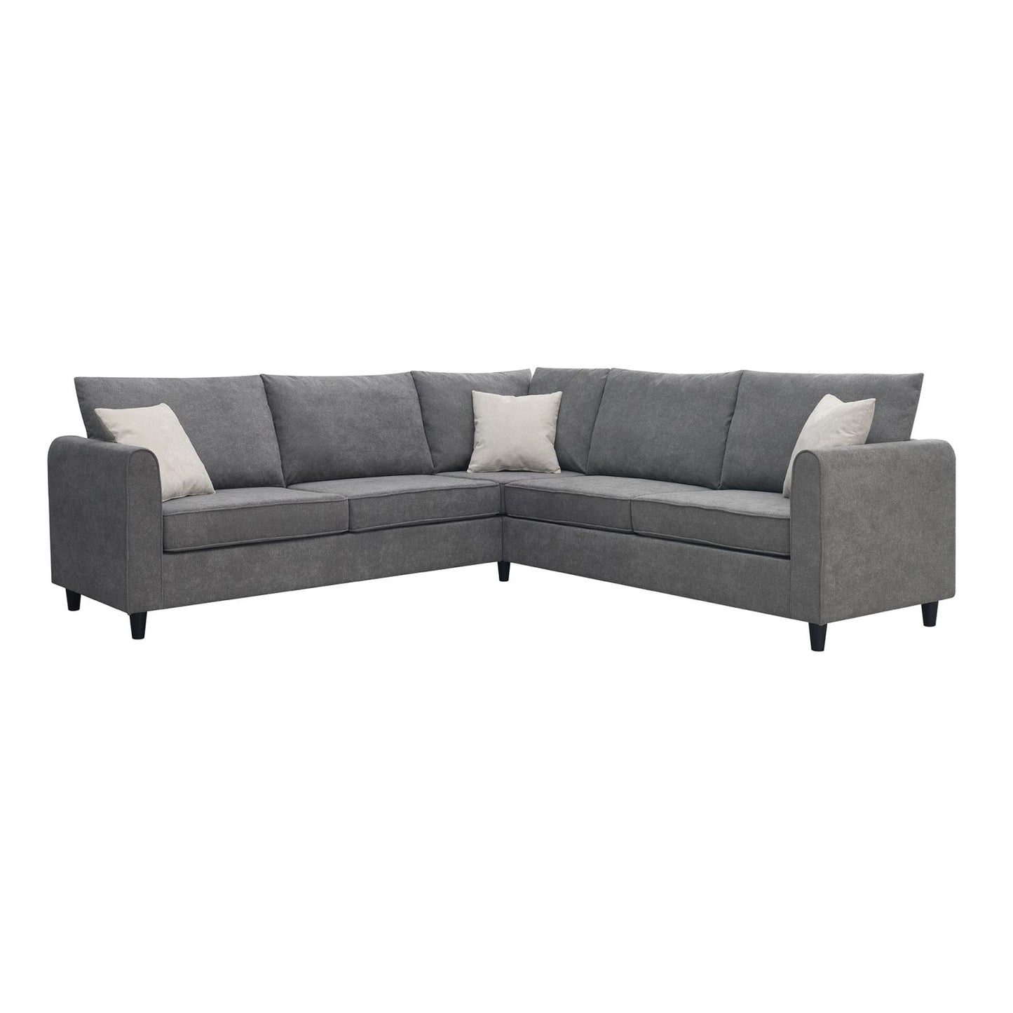 Melysen 91*91" Modern Upholstered Living Room Sectional Sofa, L Shape Furniture Couch with 3 Pillows