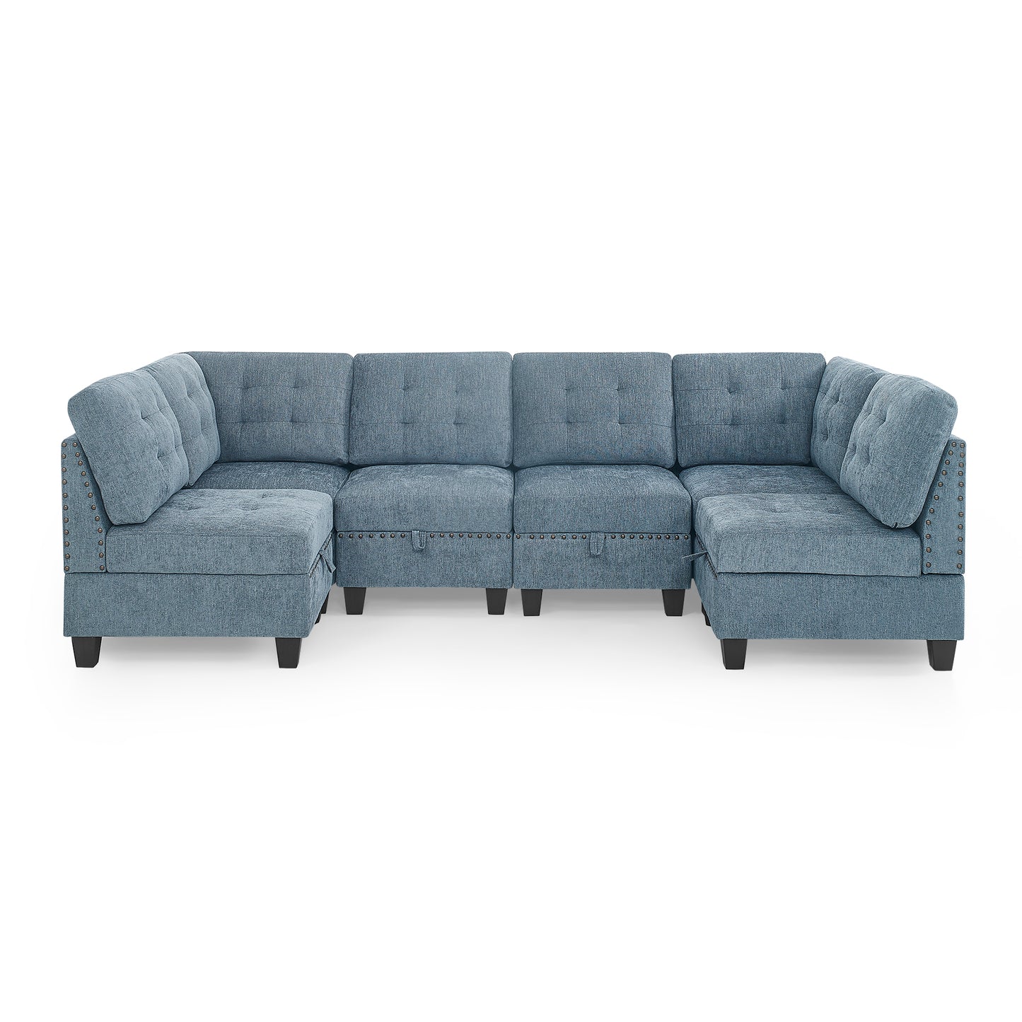 Melysen Modular Sectional Sofa,DIY Combination, Sofa,Navy Blue