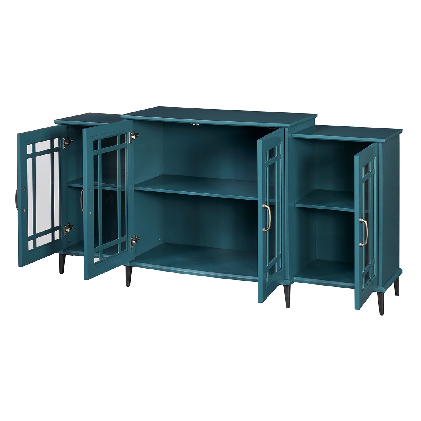 Melysen 62" TV Stand,Buffet Sideboard Cabinet,Teal Blue