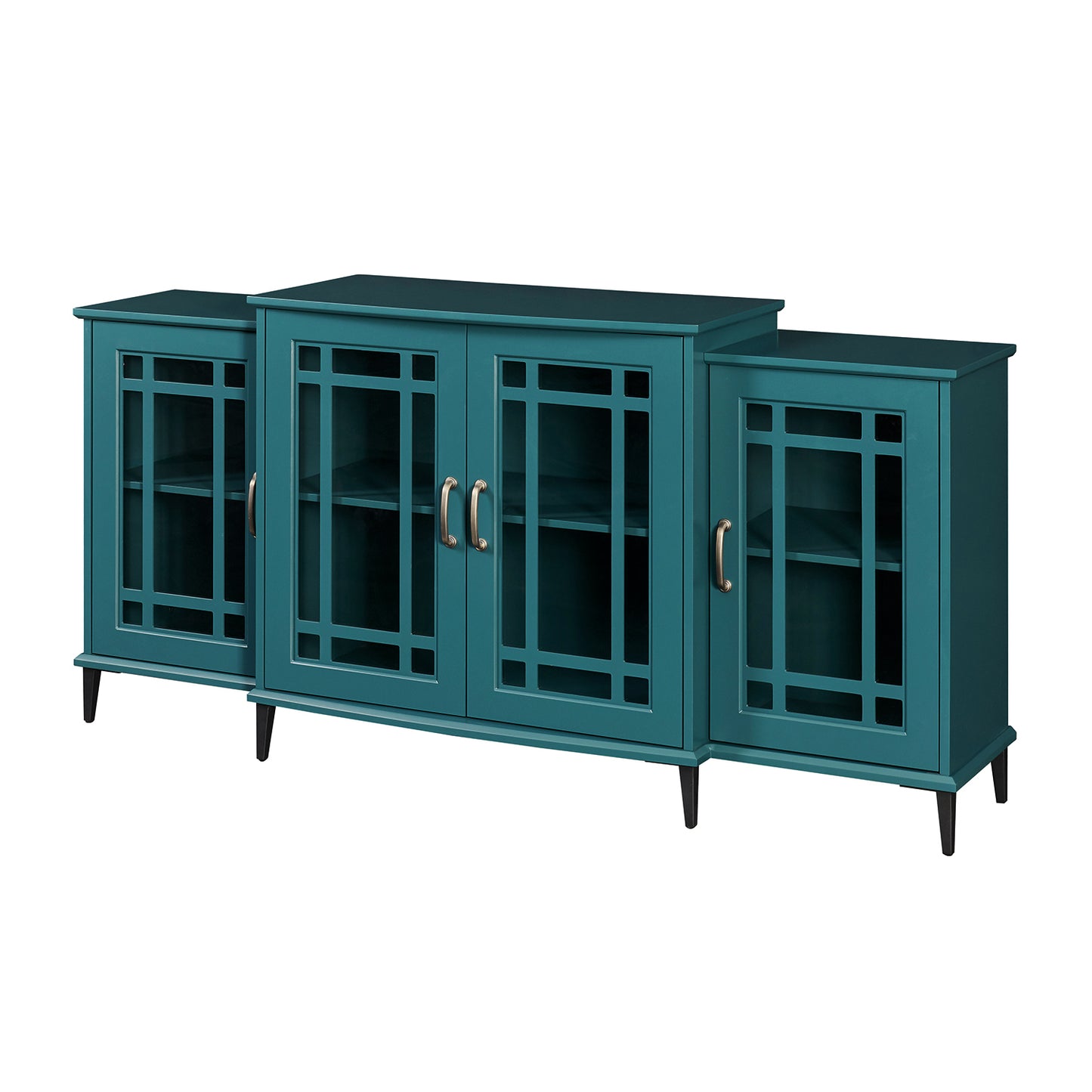 Melysen 62" TV Stand,Buffet Sideboard Cabinet,Teal Blue