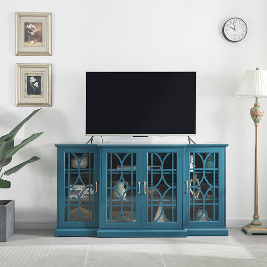 Melysen 63" TV Stand,Sideboard Buffet ,Storage Cabinet,Teal Blue