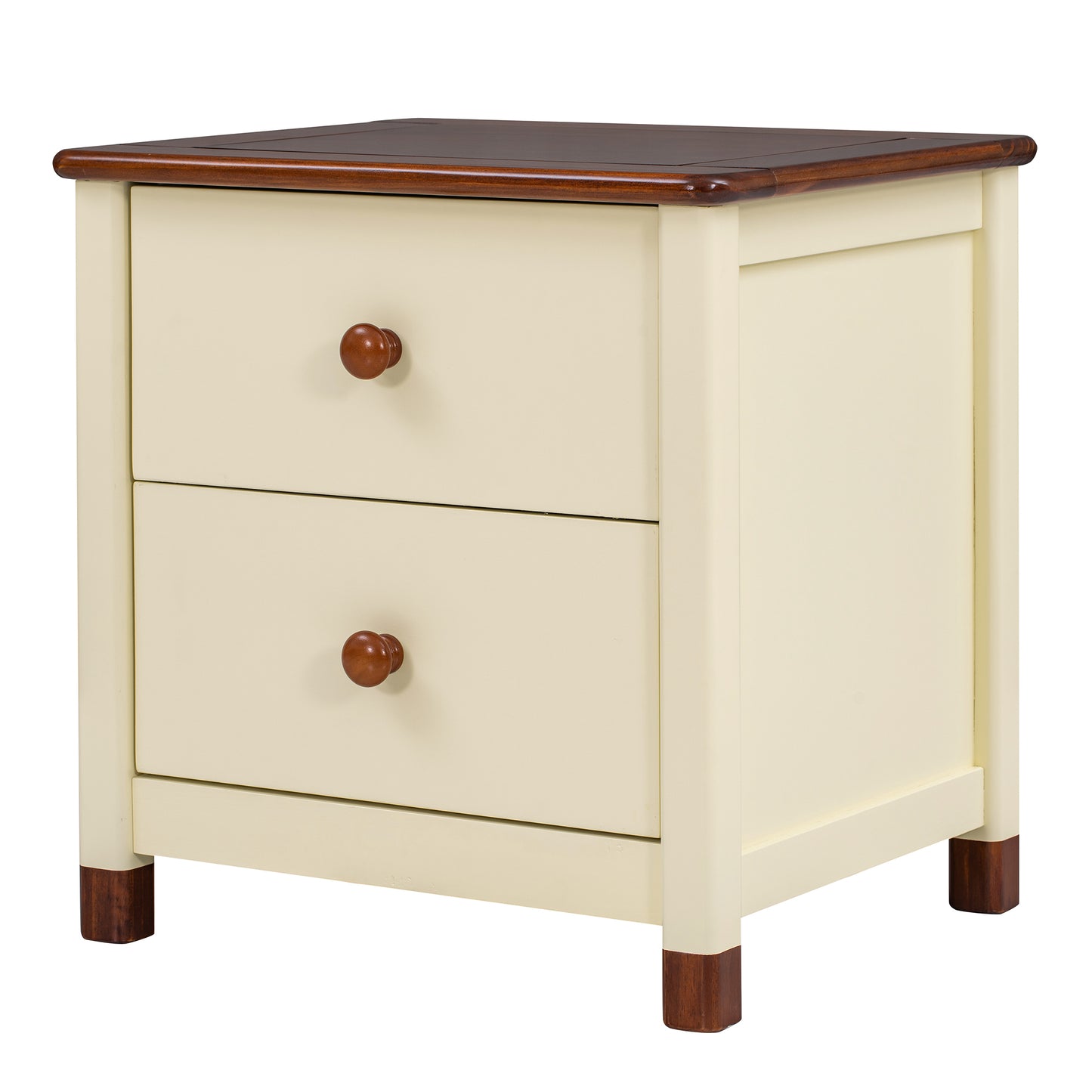 Melysen Wooden Nightstand with Two Drawers for Kids,End Table for Bedroom