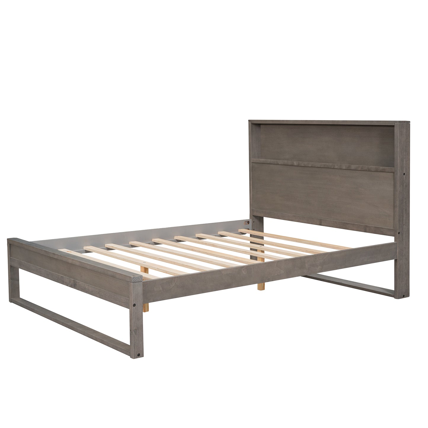 Melysen Platform Bed with Storage Headboard,Sockets and USB Ports,Full Size Platform Bed