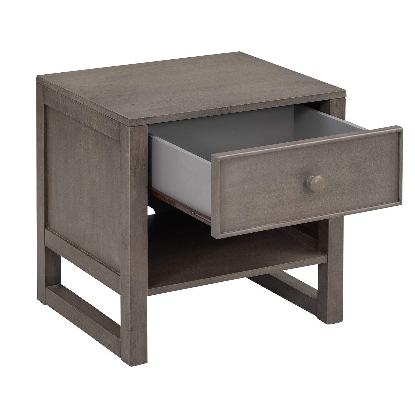 Melysen Wooden Nightstand with a Drawer and an Open Storage,End Table for Bedroom