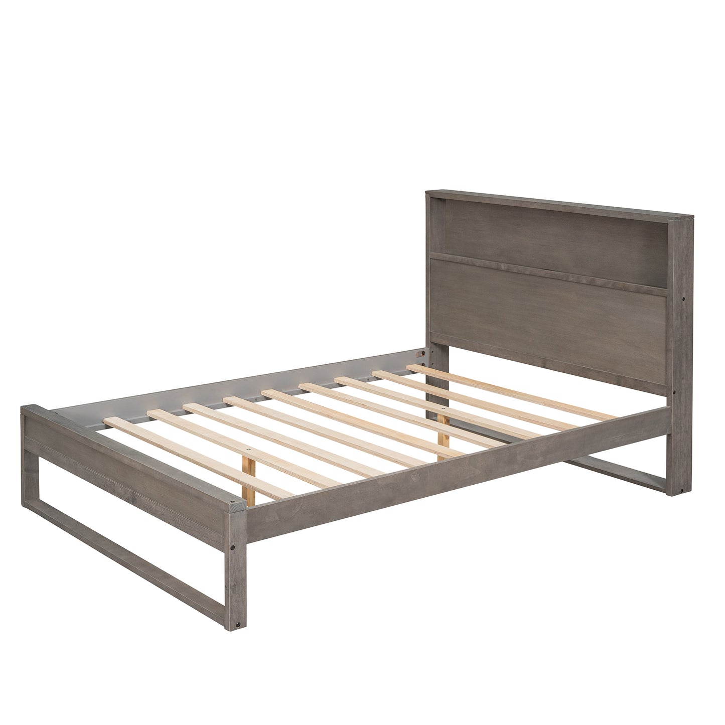 Melysen Platform Bed with Storage Headboard,Sockets and USB Ports,Full Size Platform Bed