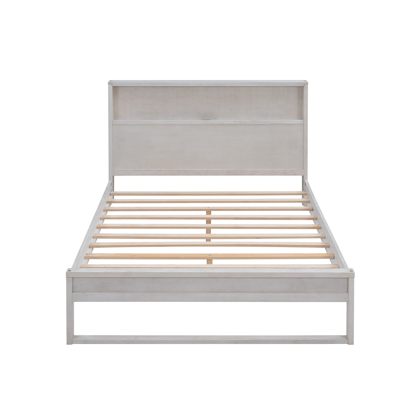 Melysen Platform Bed with Storage Headboard,Sockets and USB Ports,Full Size Platform Bed