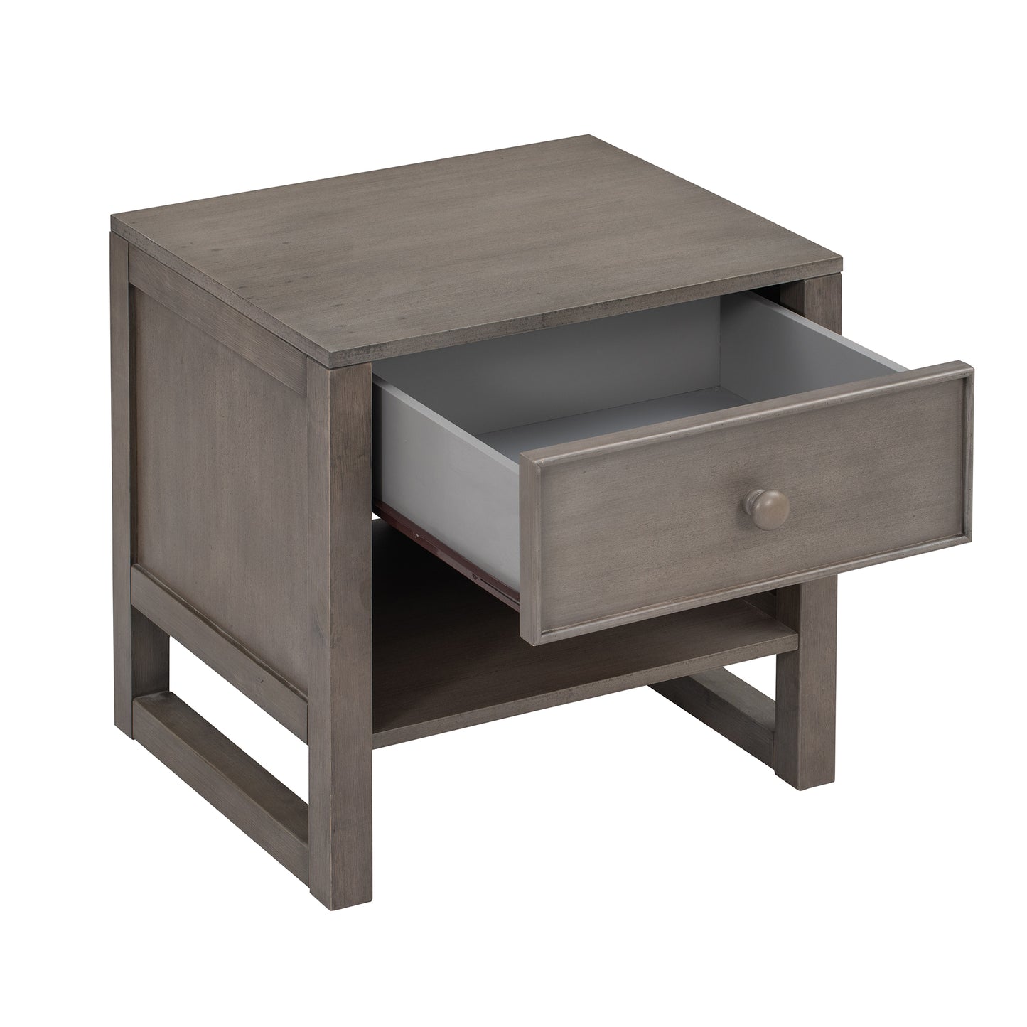 Melysen Wooden Nightstand with a Drawer and an Open Storage,End Table for Bedroom