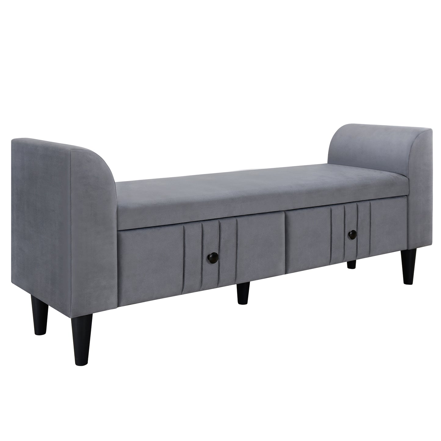 Melysen Upholstered Wooden Storage Ottoman Bench with 2 Drawers For Bedroom,Fully Assembled Except Legs and Handles