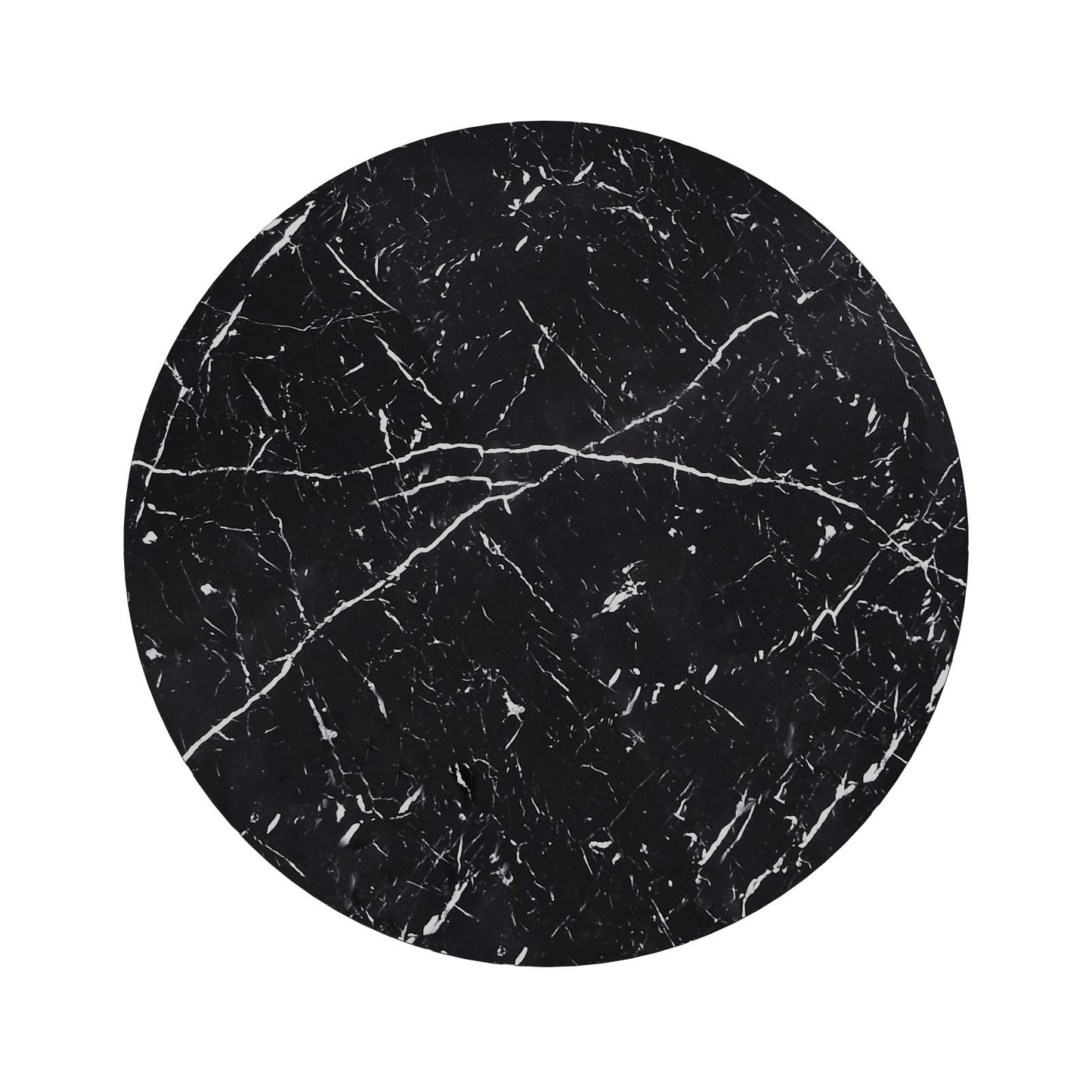 Melysen 42.12"Modern Round Dining Table with Printed Black Marble Table Top for Dining Room, Kitchen, Living Room