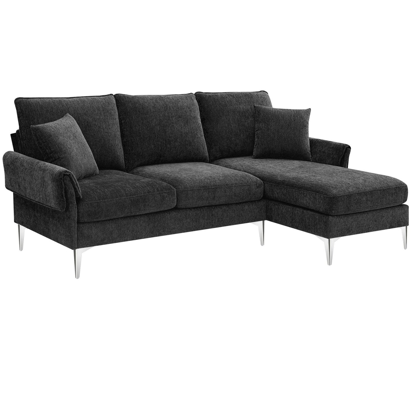 Melysen 84 " Convertible Sectional Sofa, Modern Chenille L-Shaped Sofa Couch with Reversible Chaise Lounge, Fit for Living Room, Apartment(2 Pillows)