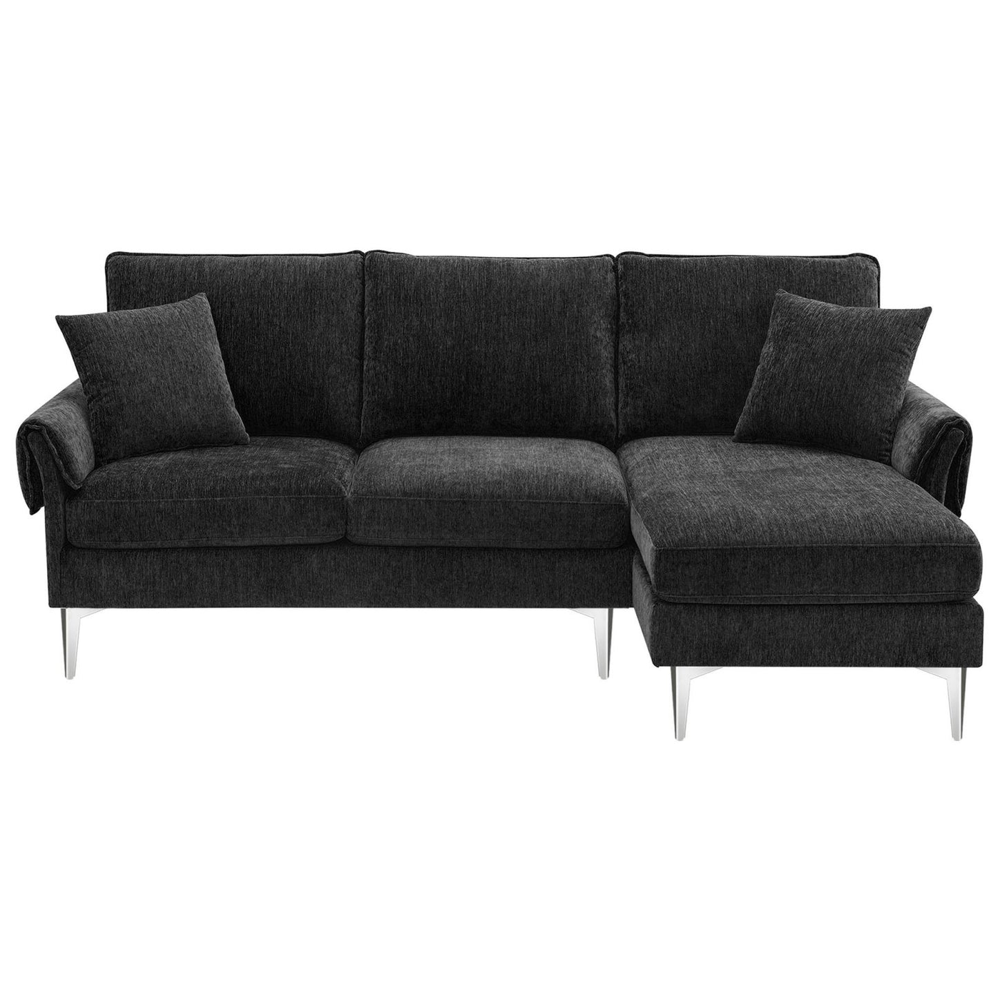 Melysen 84 " Convertible Sectional Sofa, Modern Chenille L-Shaped Sofa Couch with Reversible Chaise Lounge, Fit for Living Room, Apartment(2 Pillows)