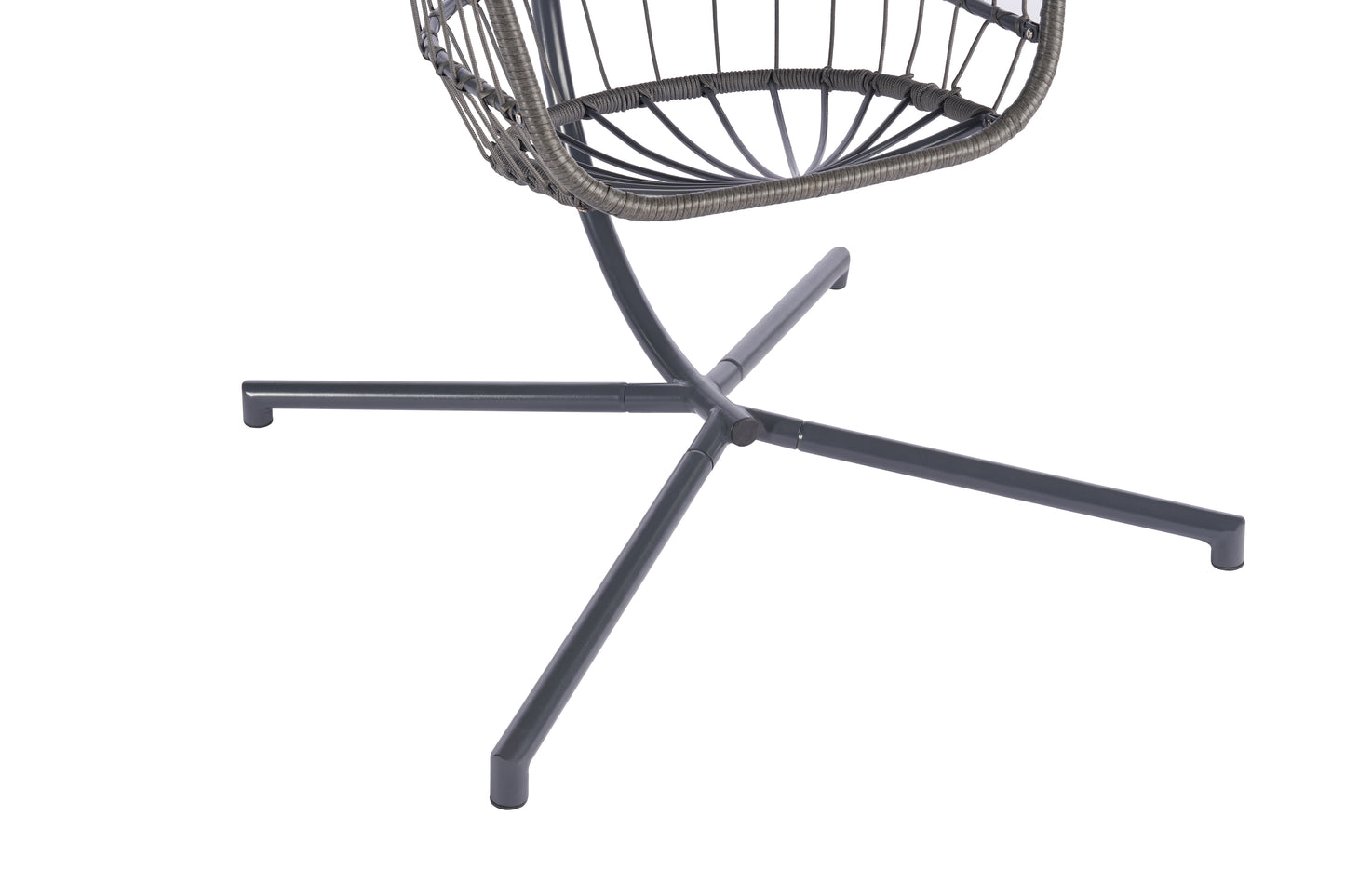 Melysen Outdoor Garden Rattan Egg Swing Chair Hanging Chair  Light Gray Cushion