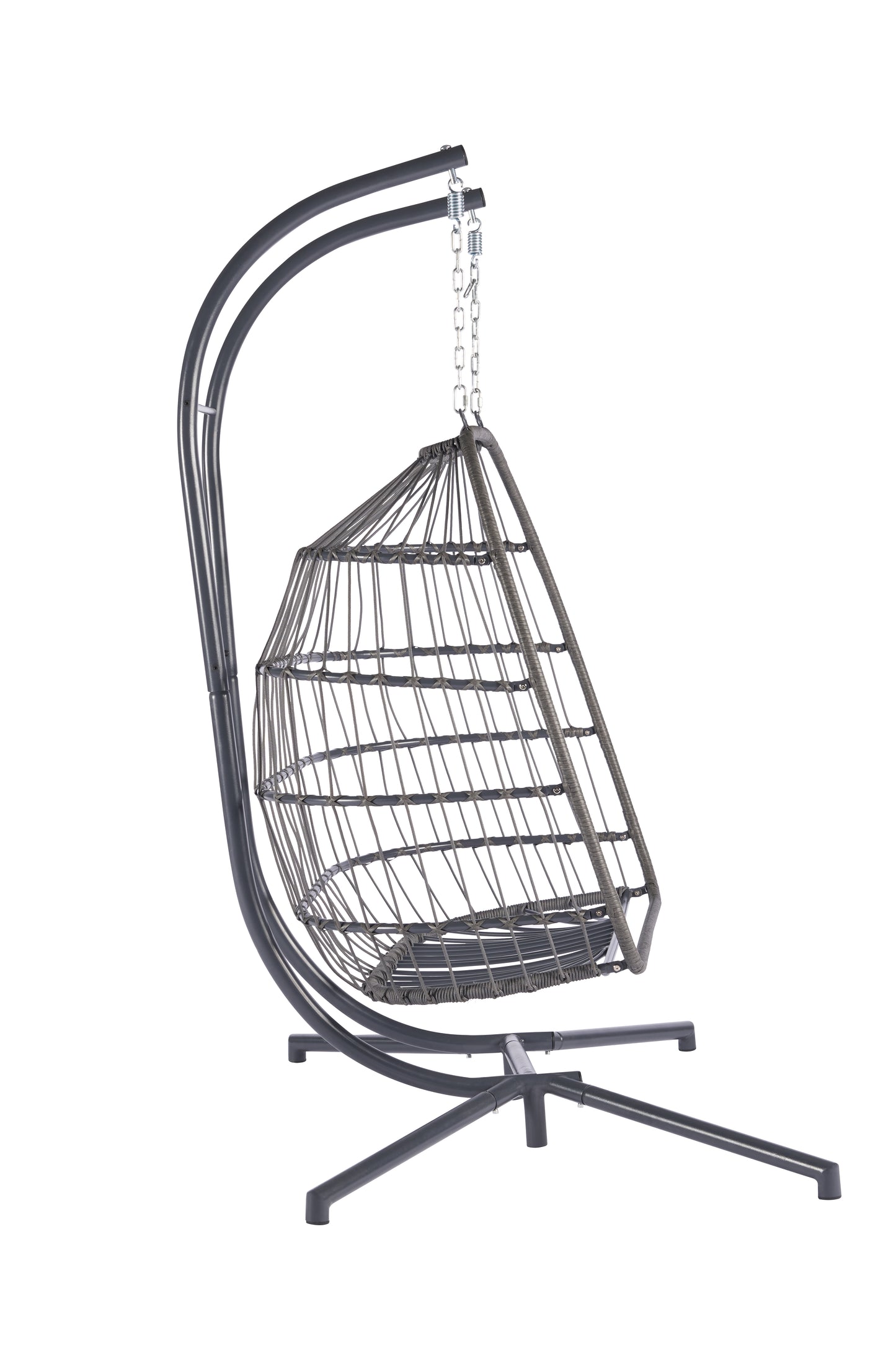 Melysen 2 Person Outdoor Rattan Hanging Chair Patio Wicker Egg Chair,Dark Blue