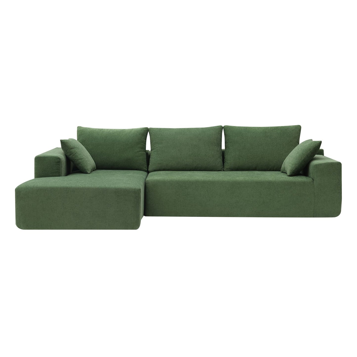 Melysen 109*68" Modular Sectional Living Room Sofa Set, Modern Minimalist Style Couch, Upholstered Sleeper Sofa for Living Room, Bedroom, Salon, 2 PC Free Combination, L-Shape, Green