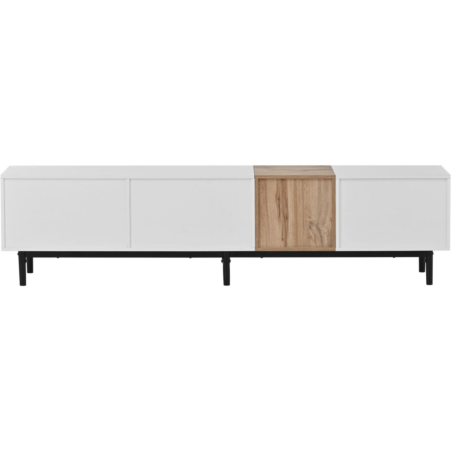 Melysen Modern TV Stand for 80" TV with 3 Doors, Media Console Table, Entertainment Center with Large Storage Cabinet for Living Room, Bedroom,White