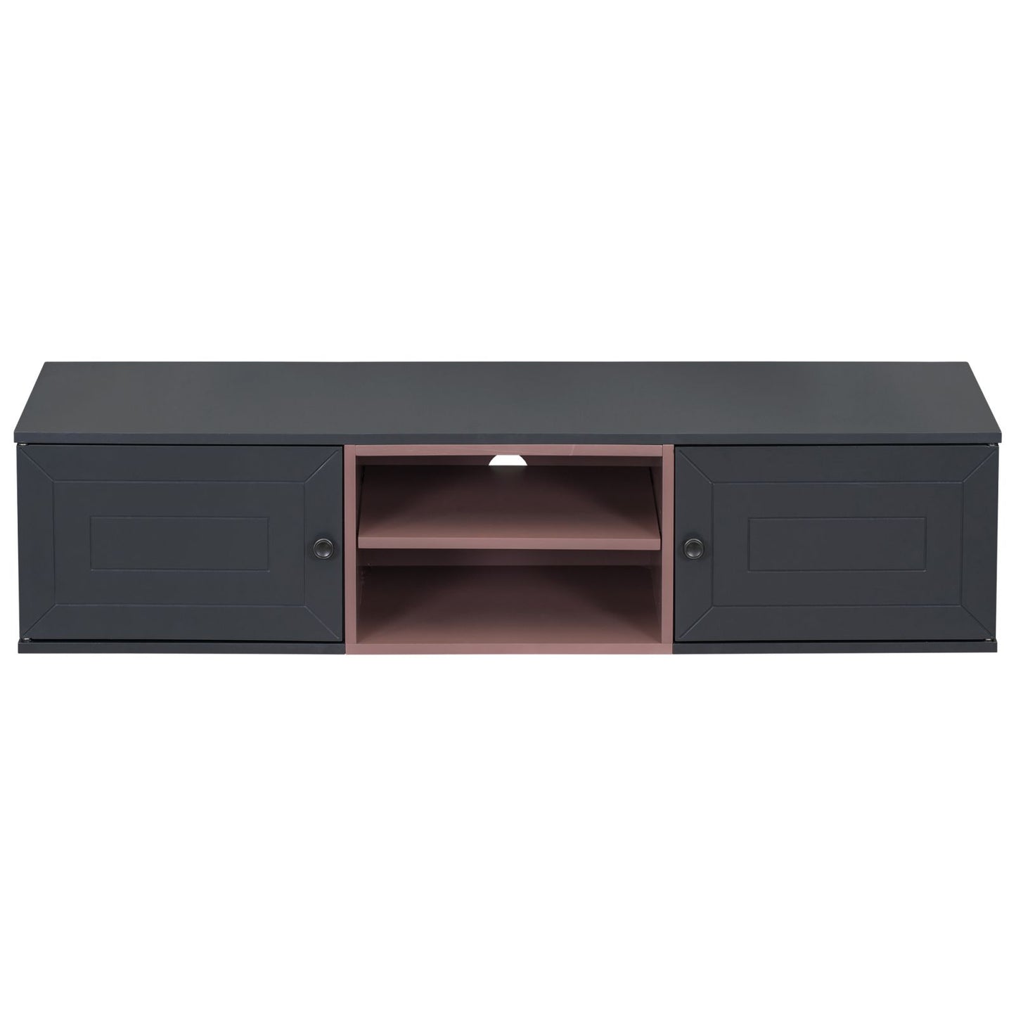 Melysen Wall Mounted 65" Floating TV Stand with Large Storage Space, 3 Levels Adjustable shelves, Magnetic Cabinet Door, Cable Management,Black