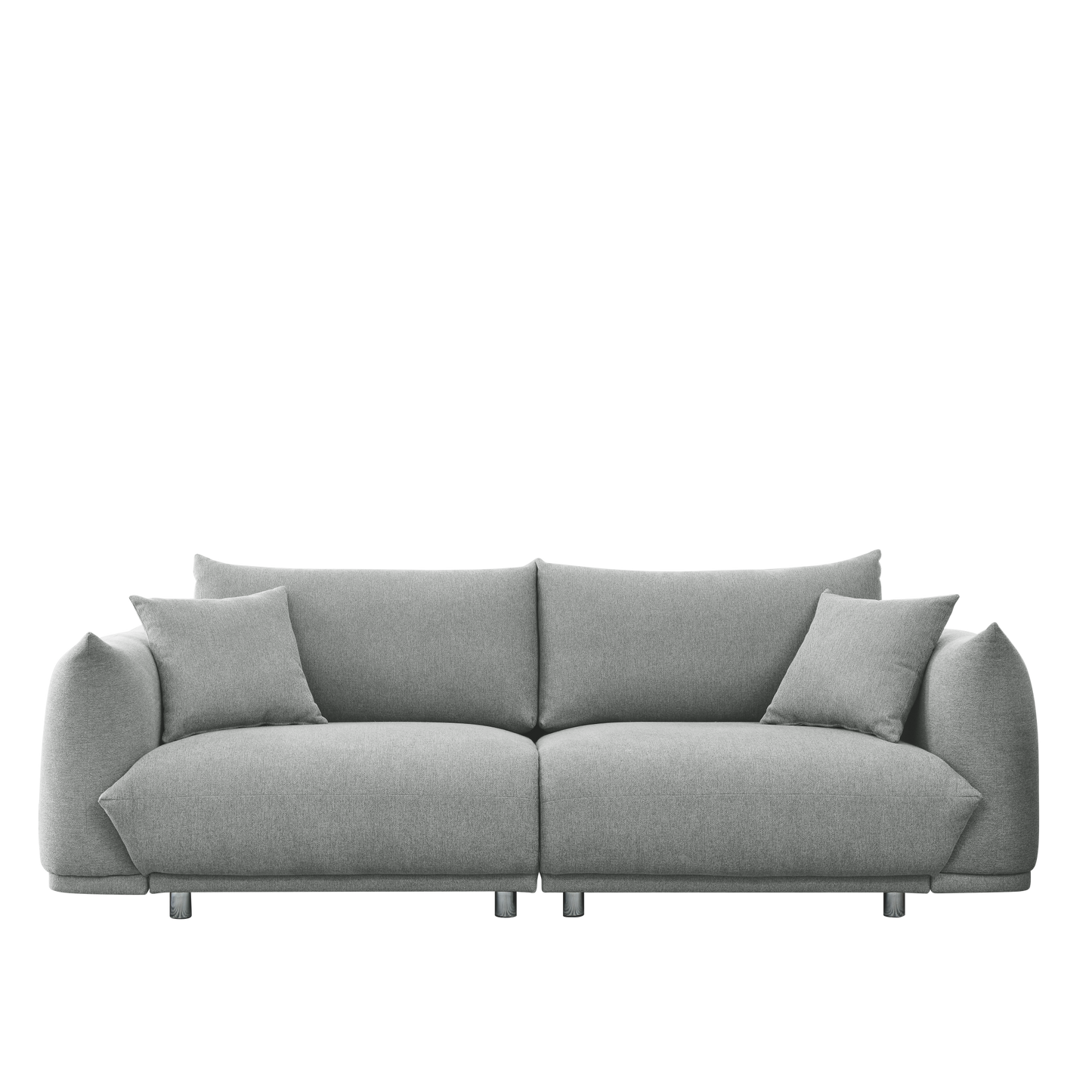 Melysen Modern Couch for Living Room Sofa,Solid Wood Frame and Stable Metal Legs, 2 Pillows, Sofa Furniture for Apartmentin