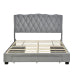 Melysen Upholstered Platform Bed with Tufted Headboard and 3 Drawers, No Box Spring Needed, Velvet Fabric, Queen Size