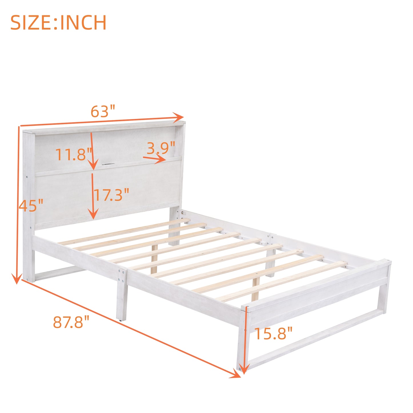 Melysen Platform Bed with Storage Headboard,Sockets and USB Ports,Queen Size Platform Bed